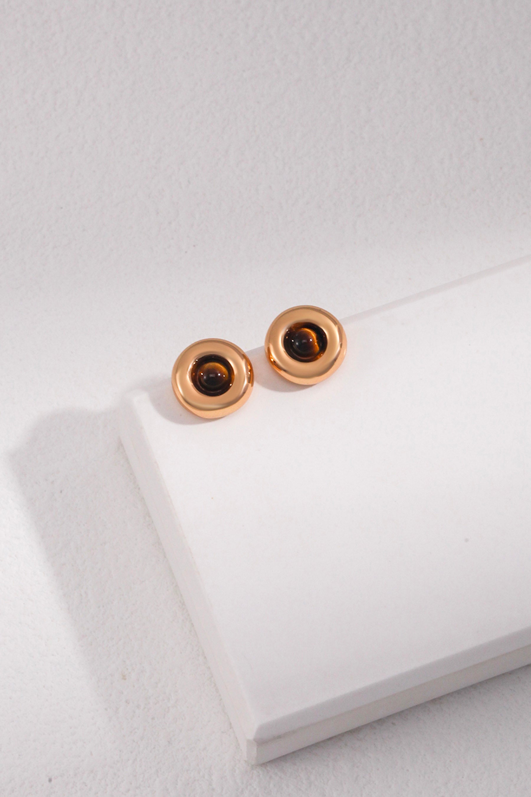 tiger eye gem stone earrings