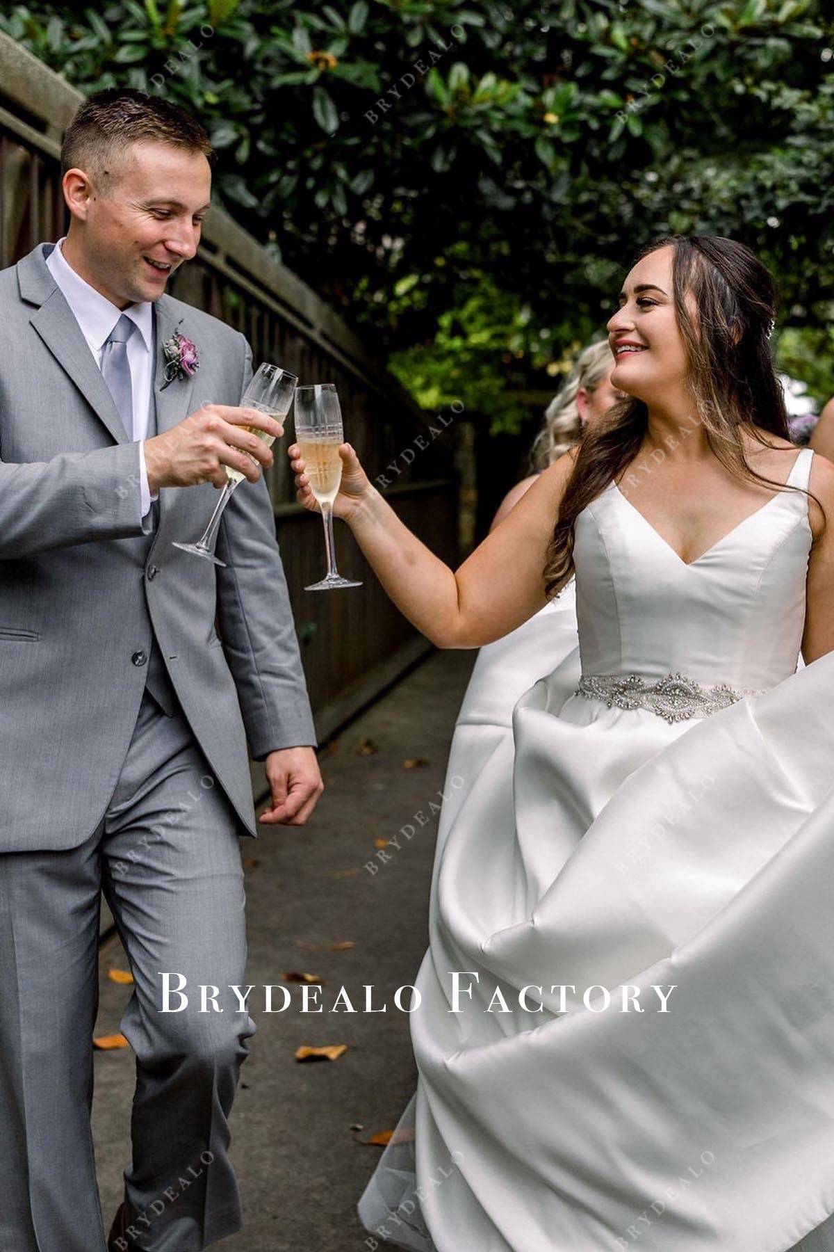 timeless straps wedding dress