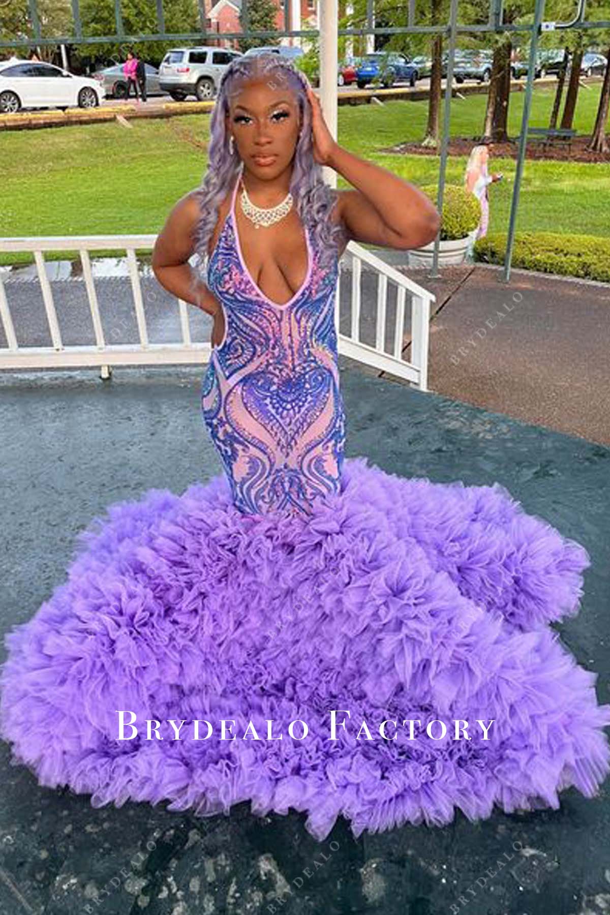 Purple Tulle High Low Sweet 16 Dresses Off Shoulder Party Dress