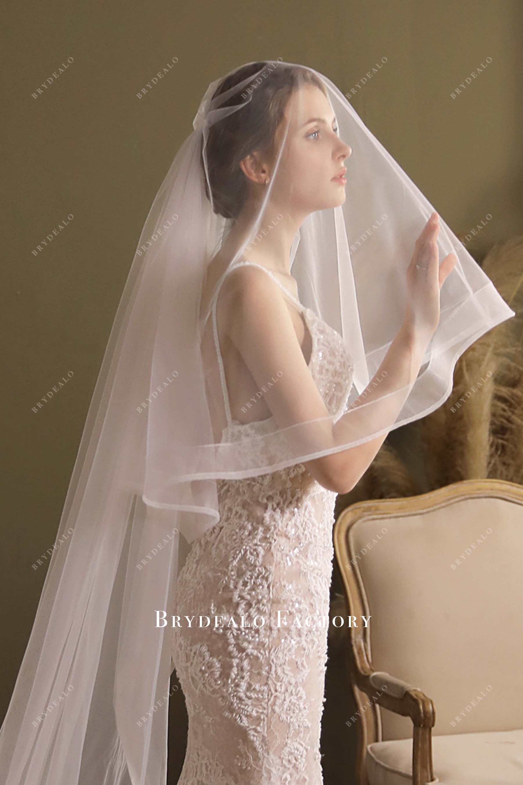 tulle horsehair bridal veil