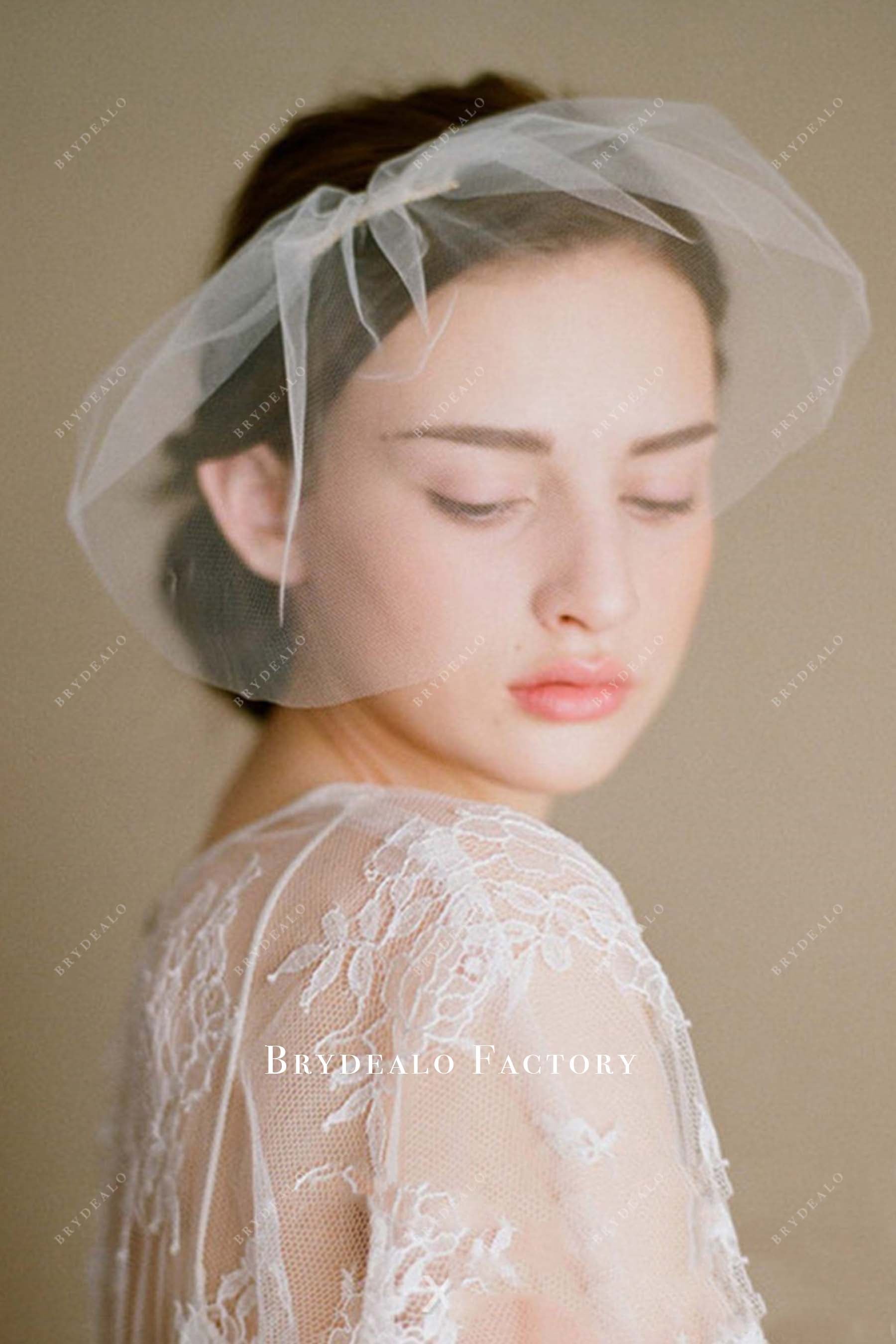 tulle birdcage bridal veil