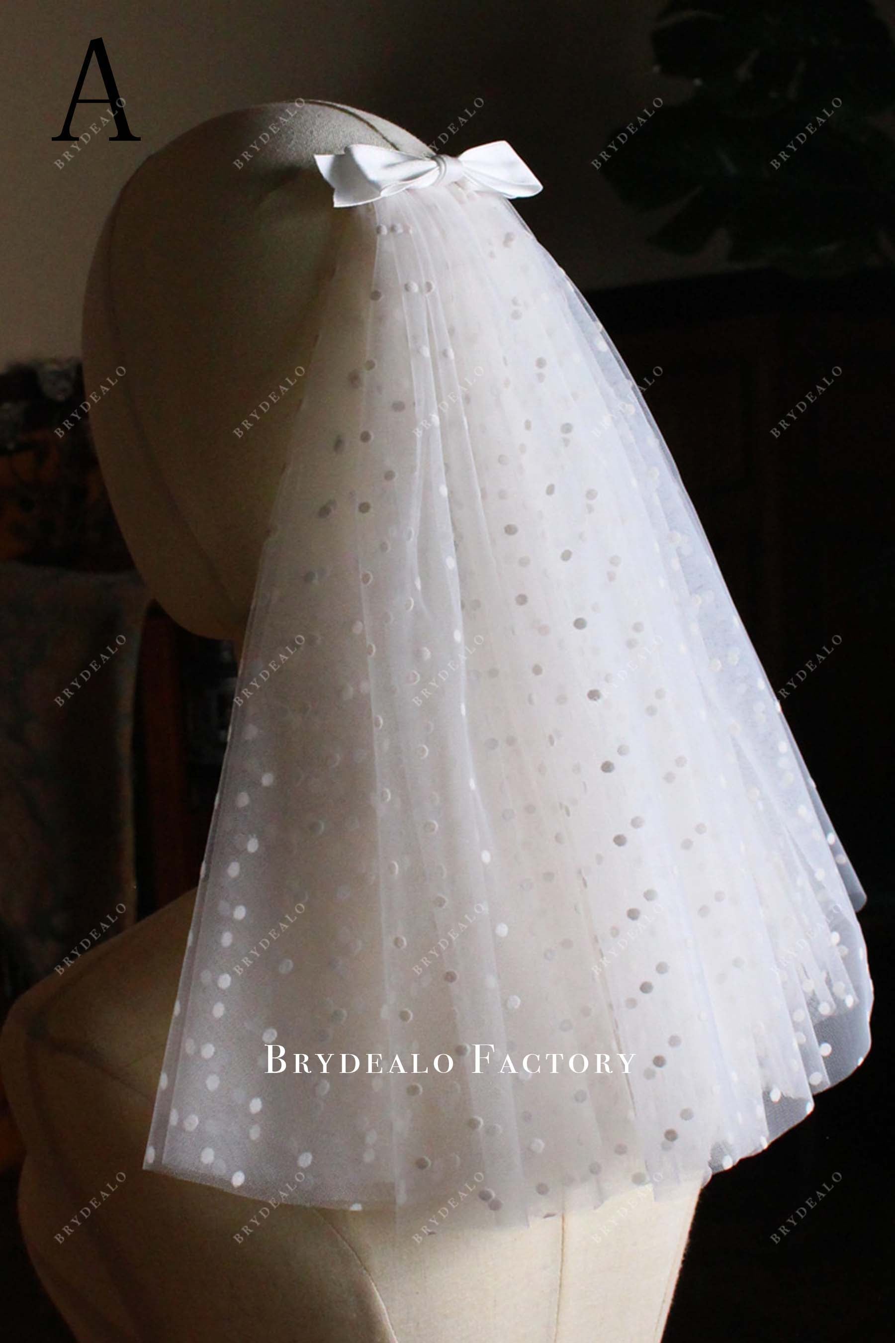 tulle polka dot bridal veil