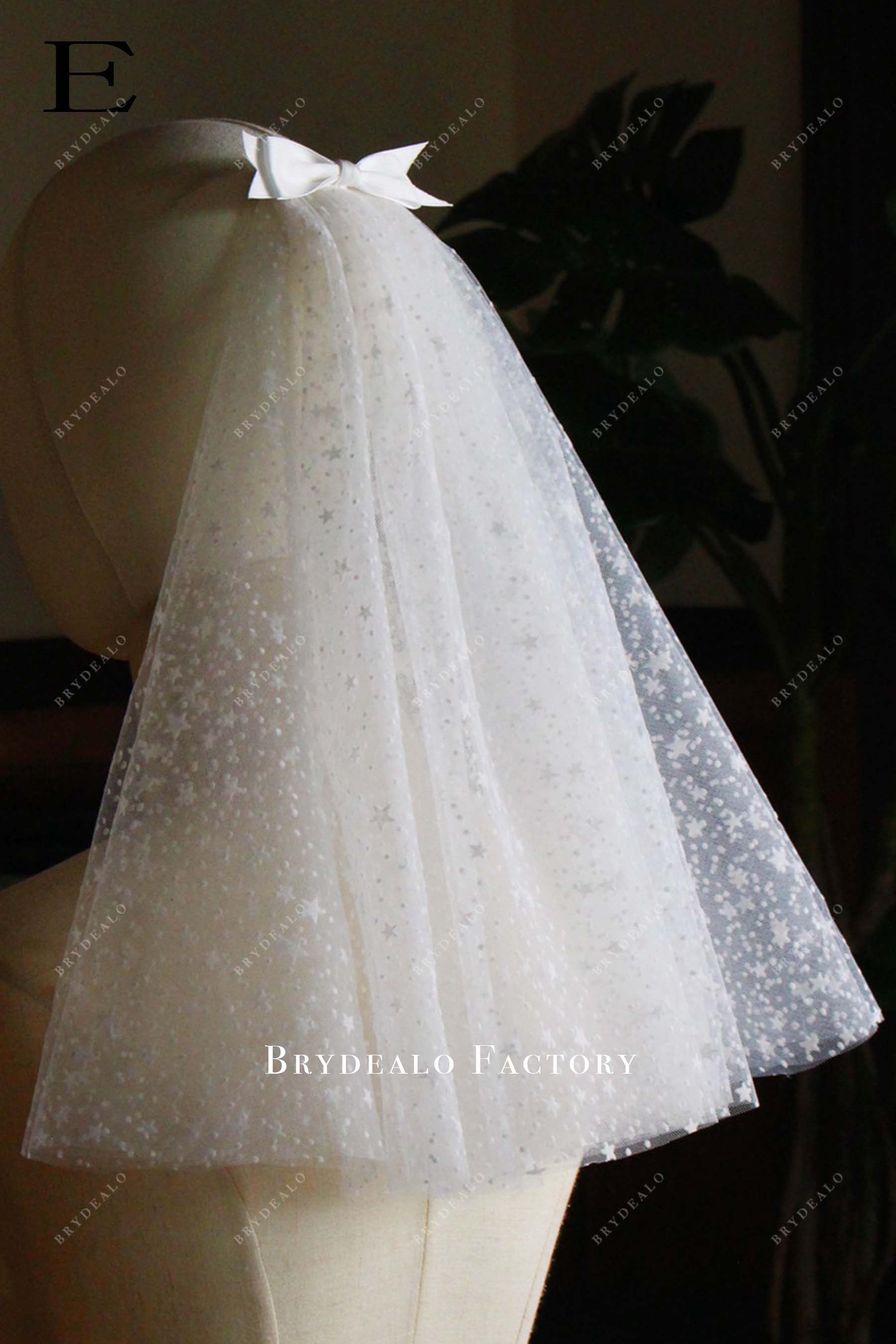 tulle with bowknot bridal veil