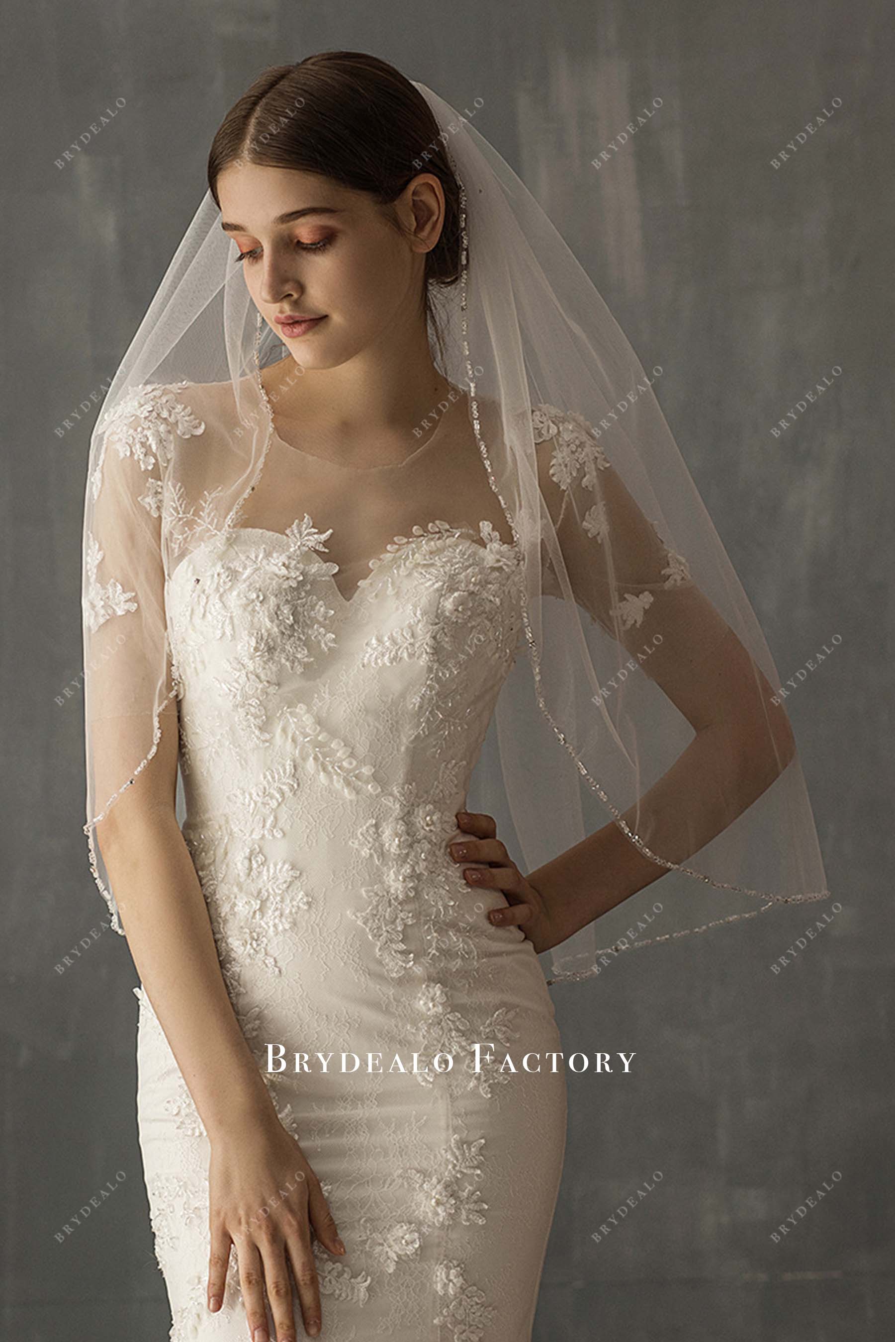 tulle with comb wedding veil