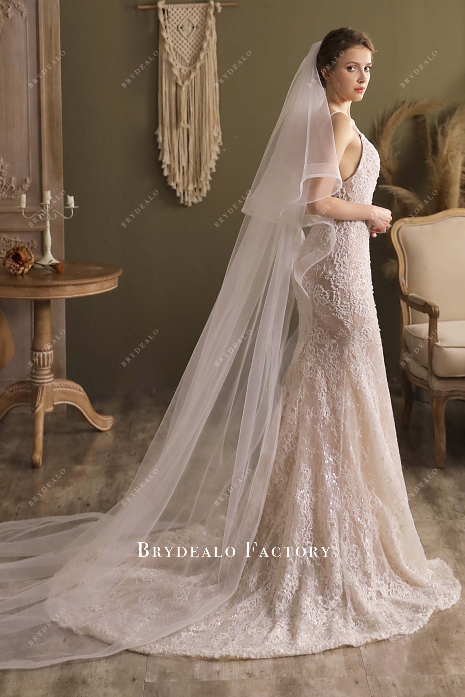 two tier bridal veil