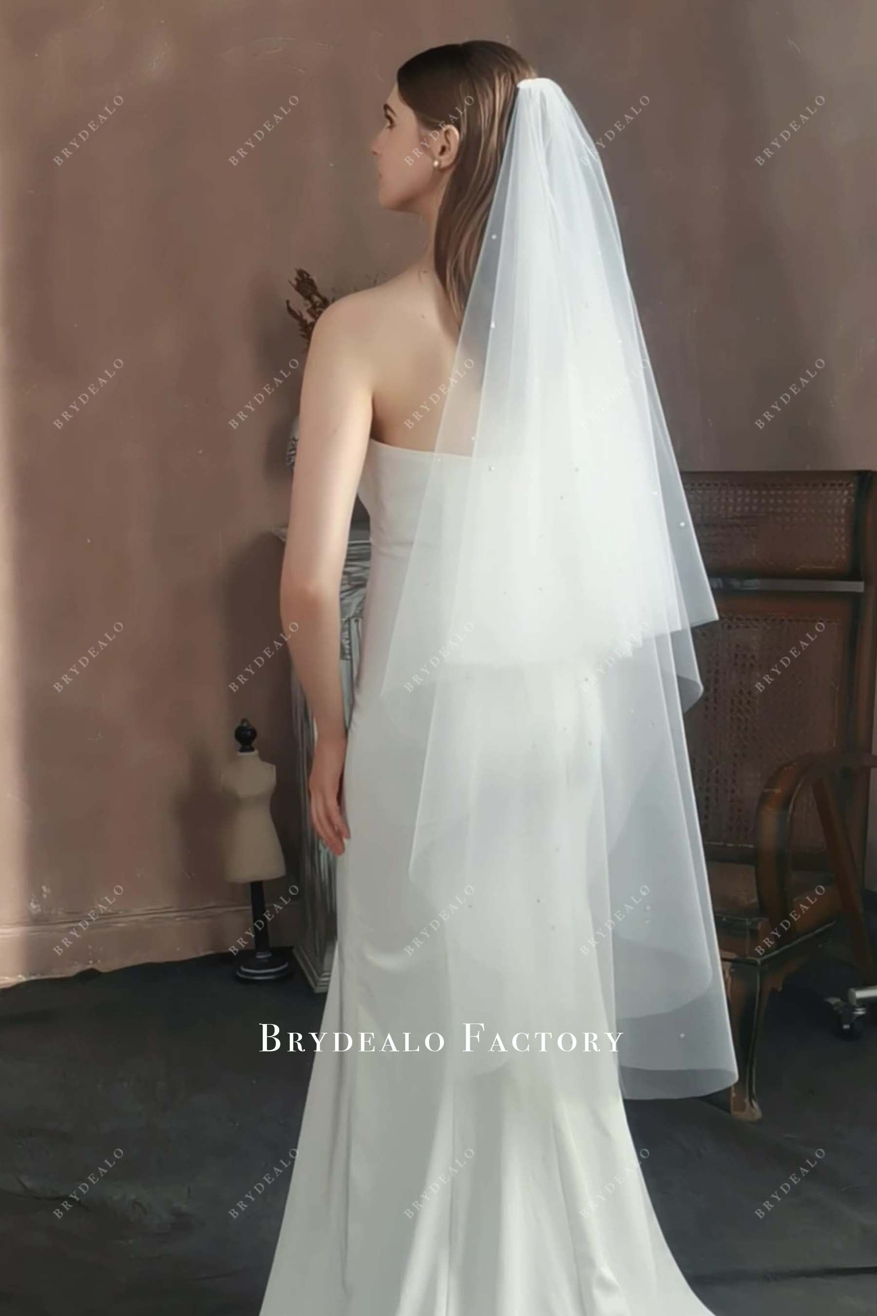 two tier tulle bridal veil