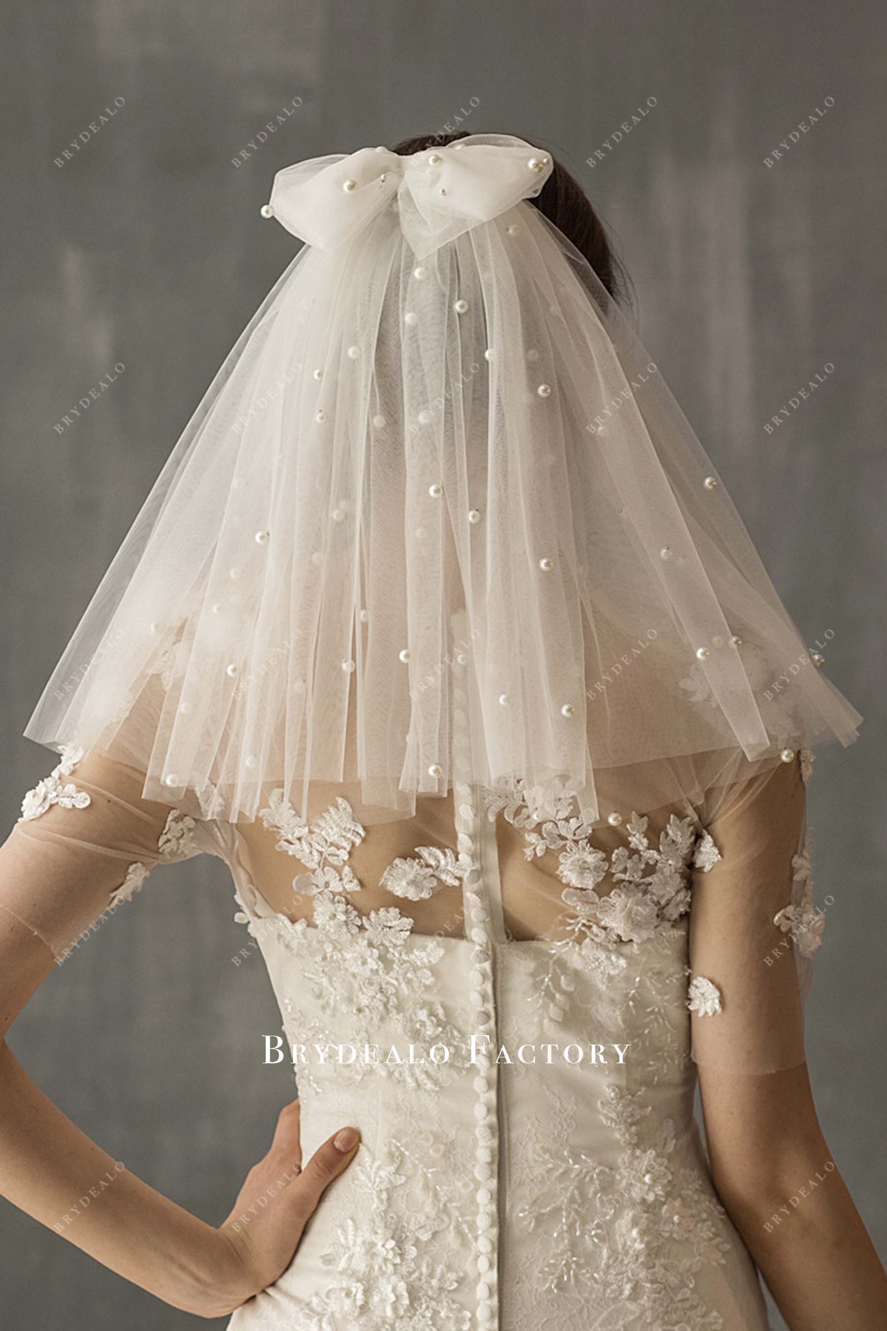 two tier tulle bridal veil