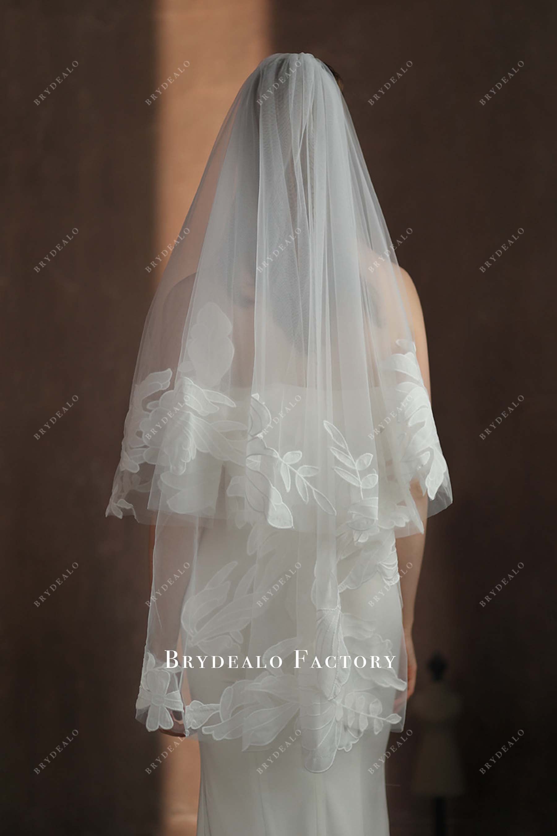 two tier tulle bridal veil