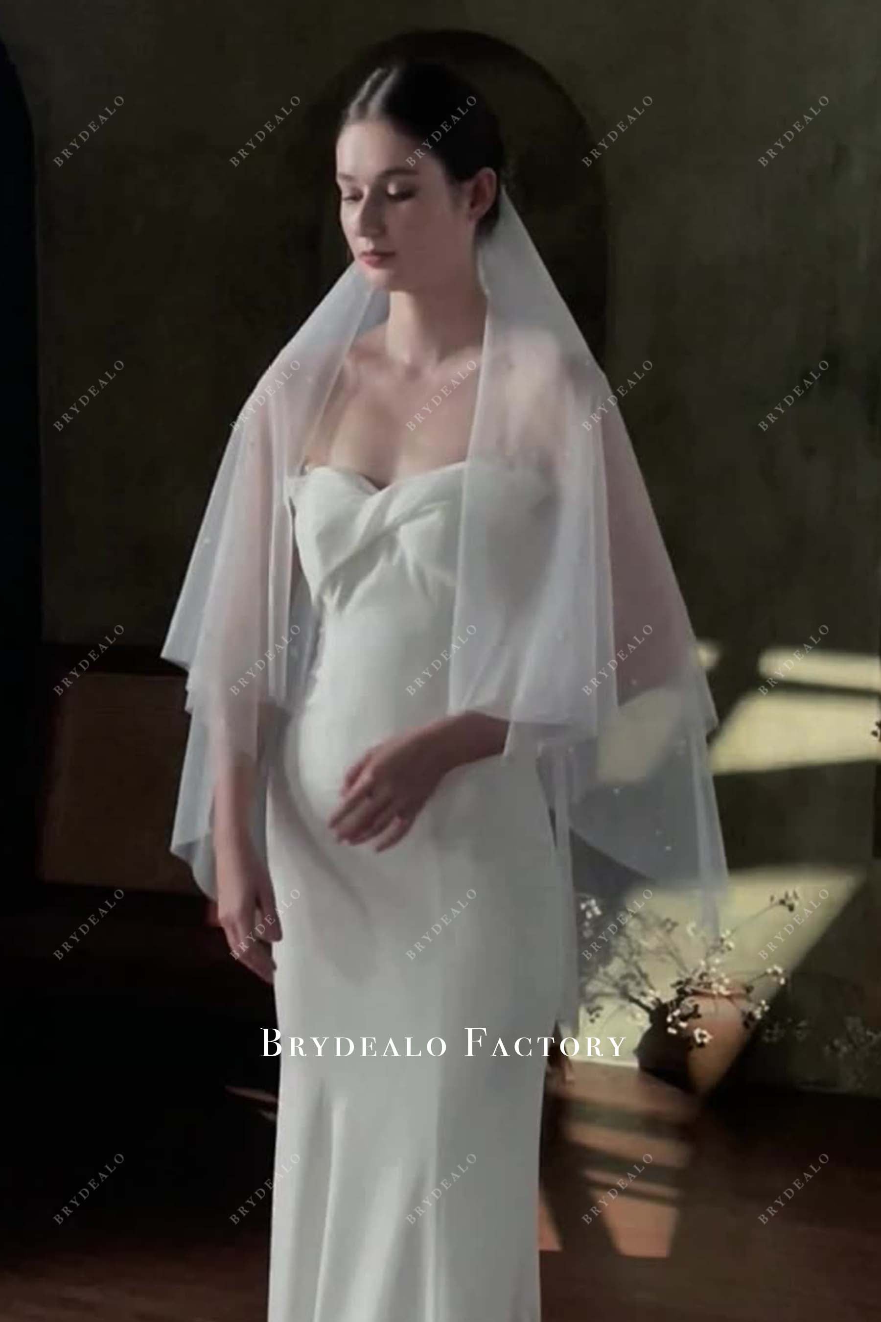 two tier tulle bridal veil