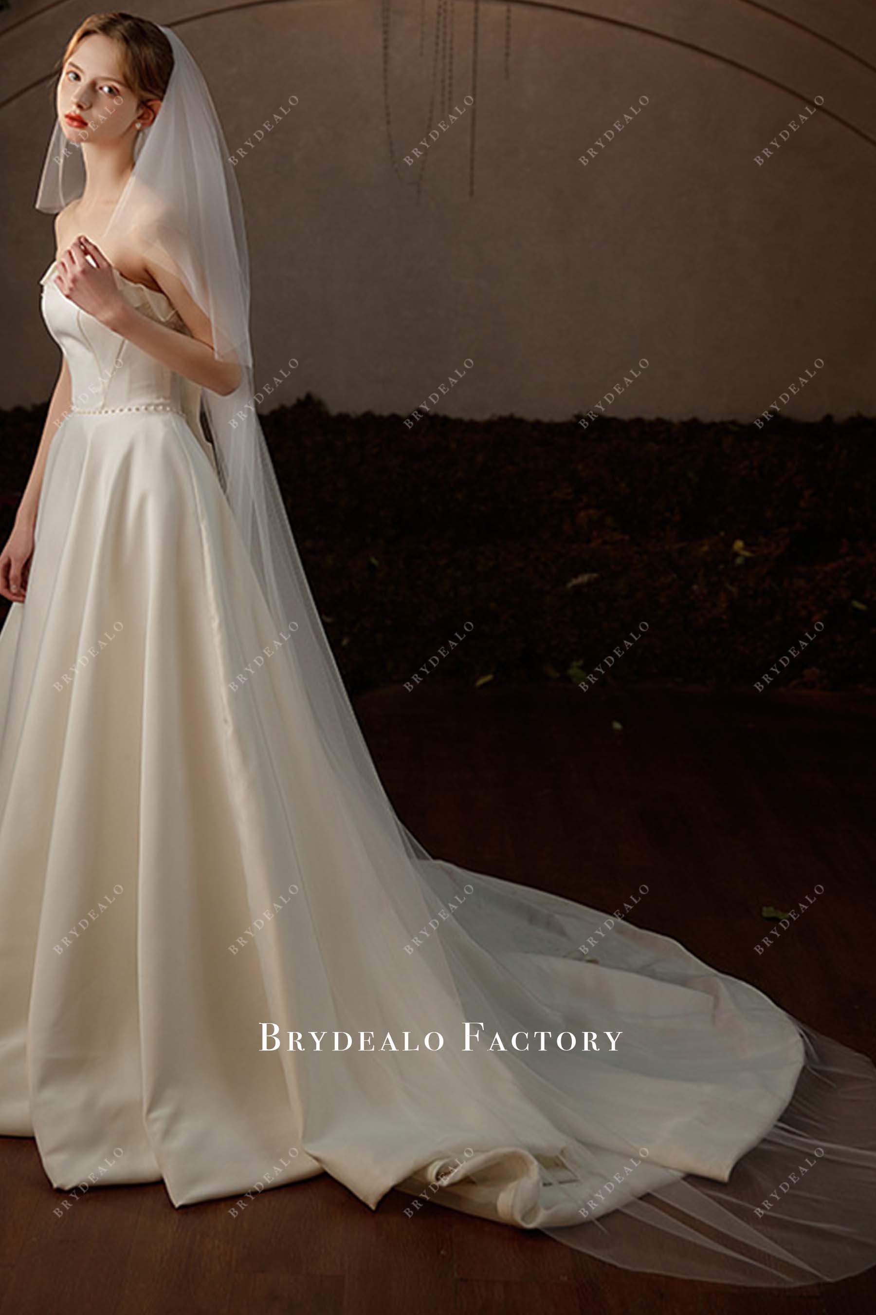 two tier tulle bridal veil