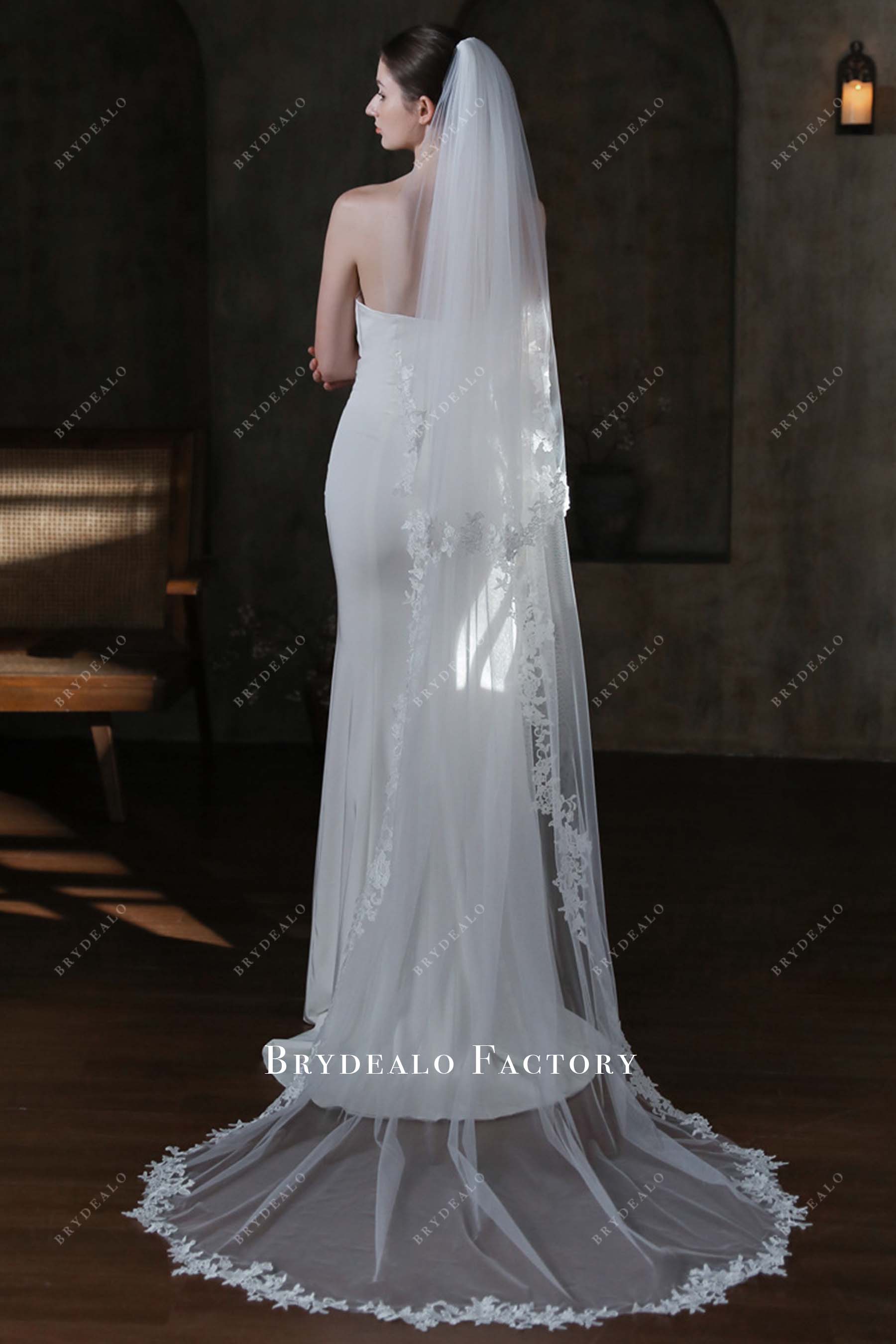 two tier tulle wedding veil