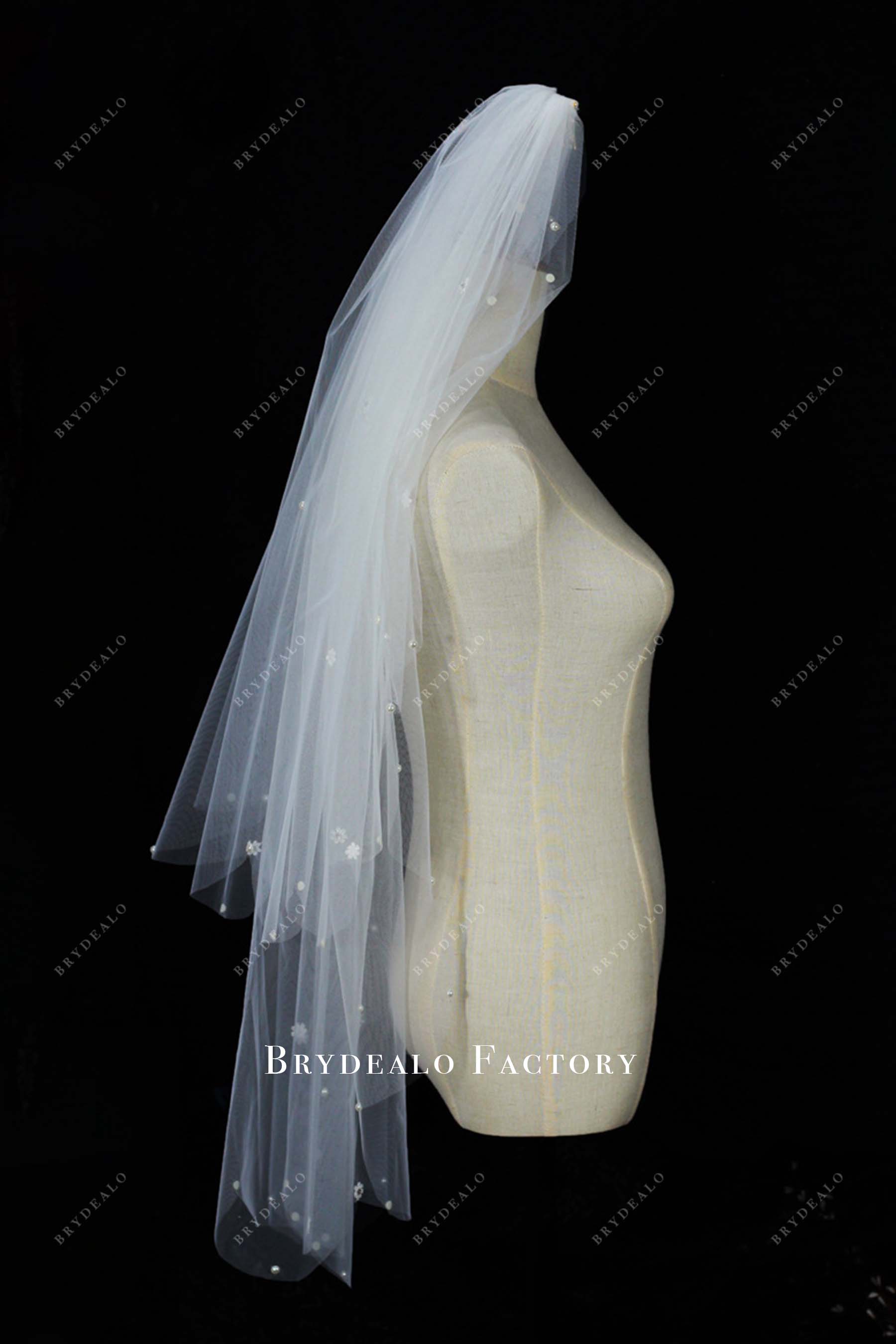 two tier tulle wedding veil