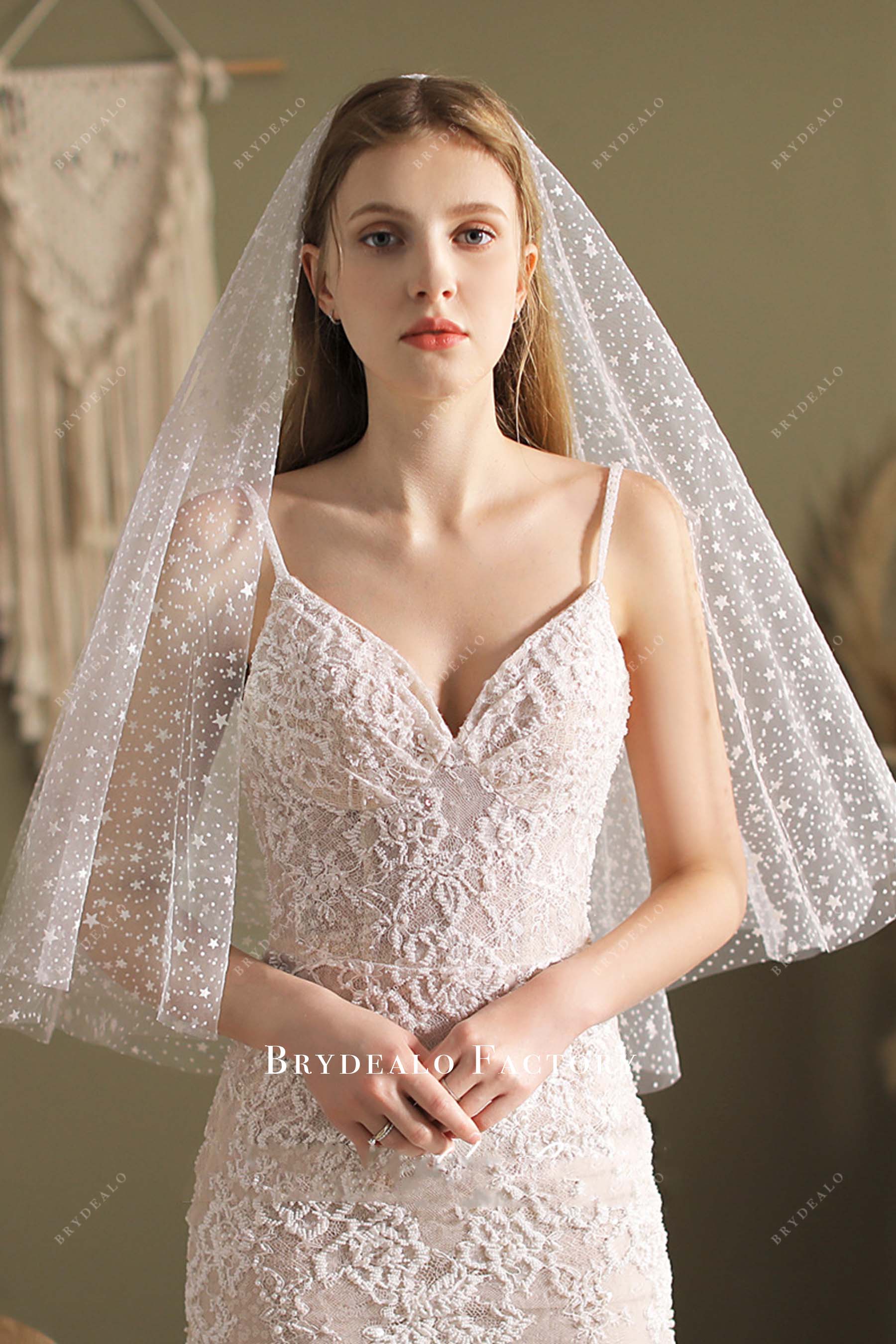 two tier tulle wedding veil