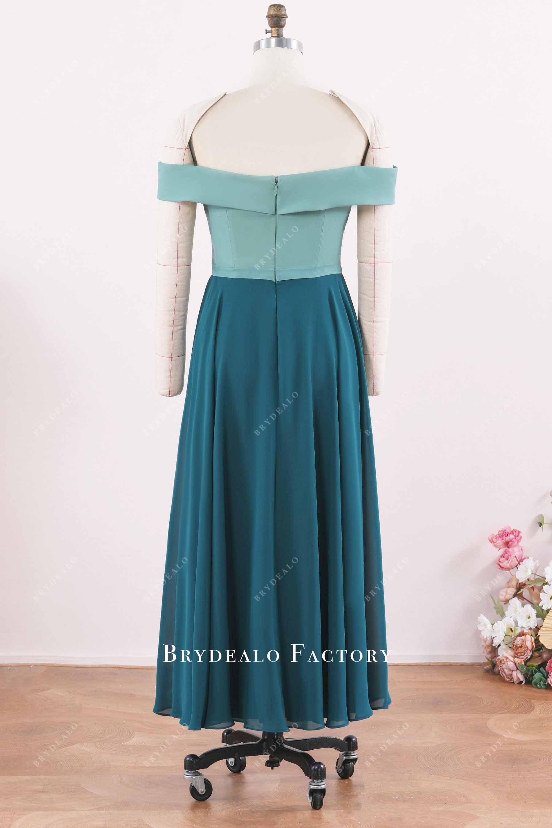 two tone a line mother of bride dress