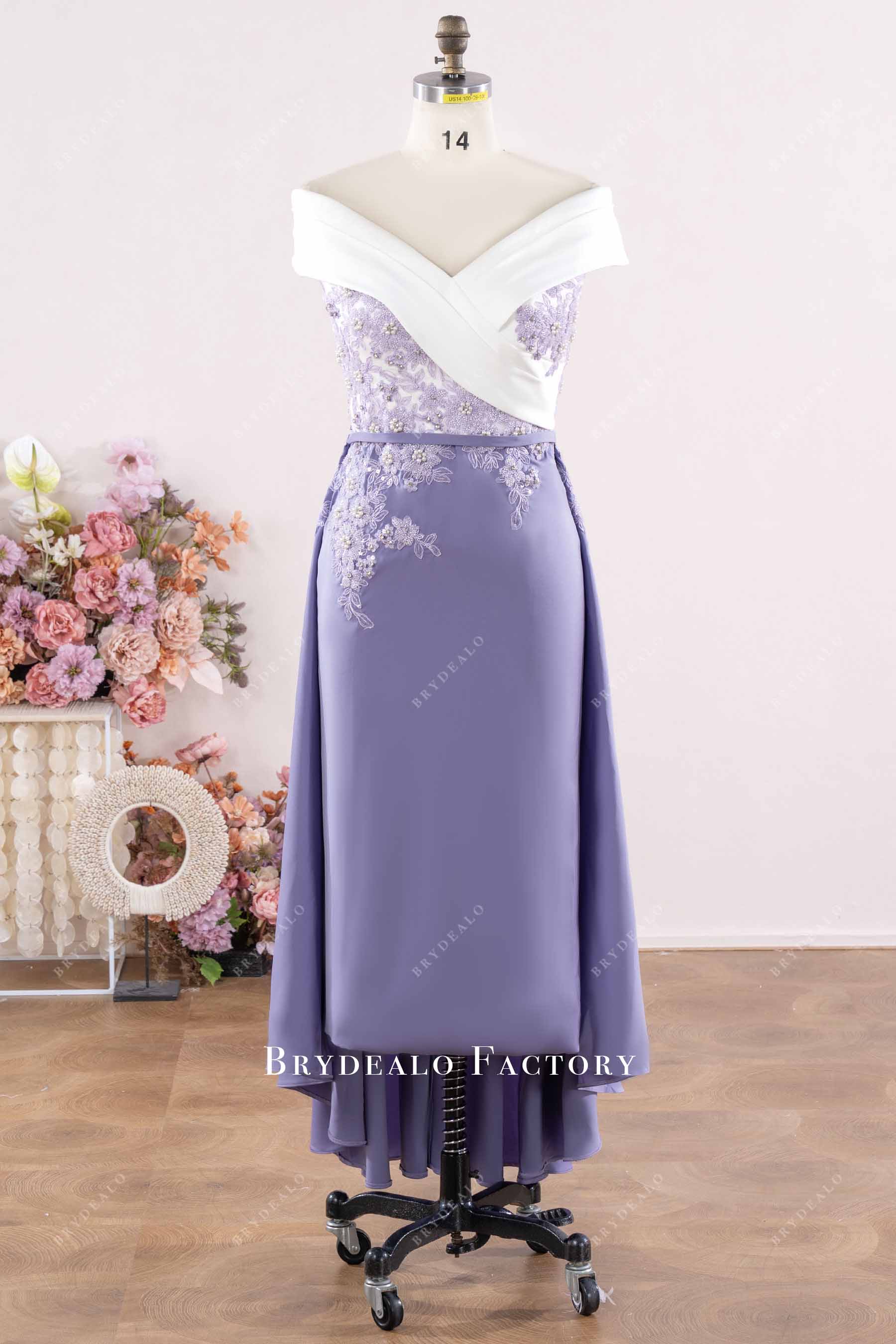 two tone mother of bride dress