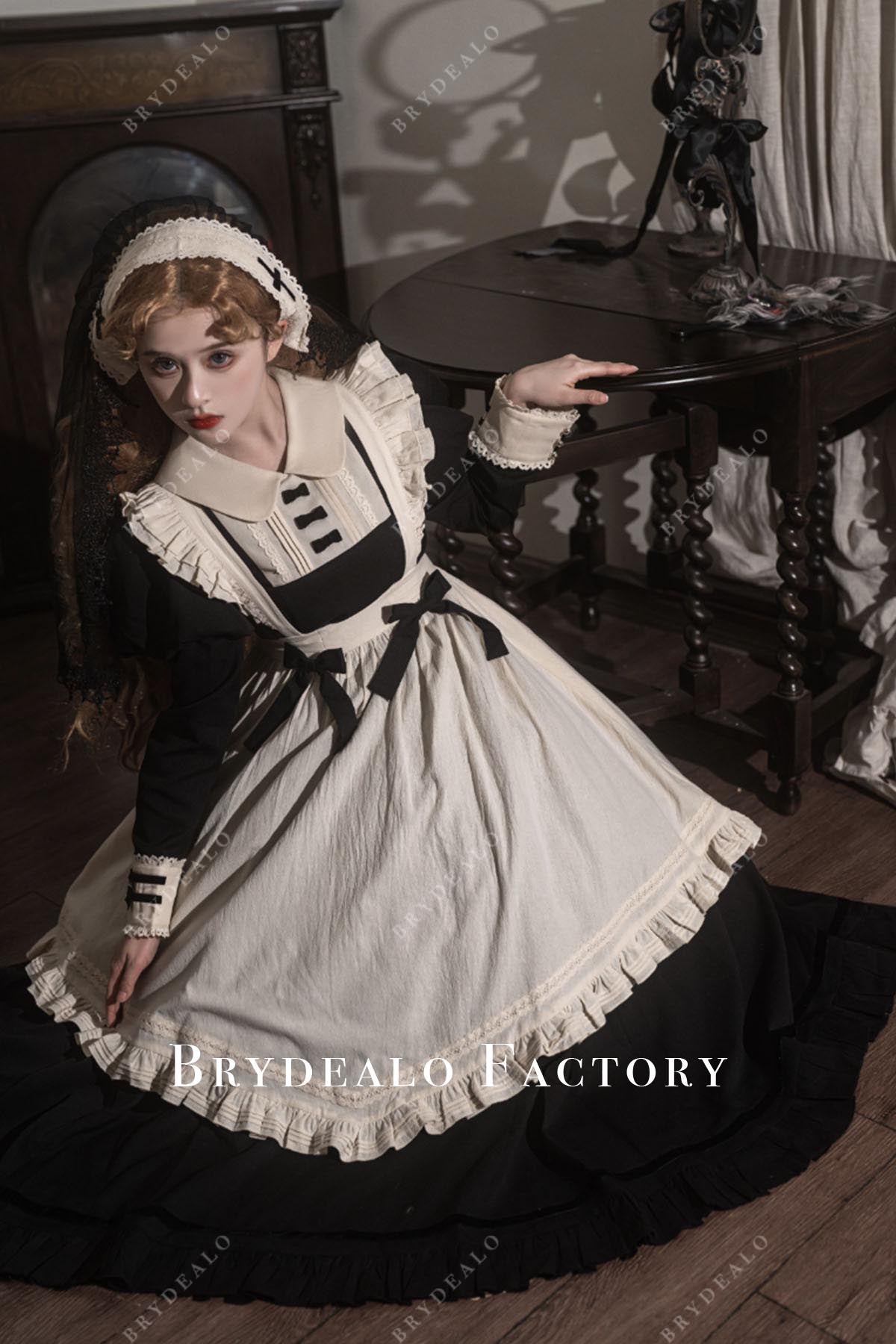 two tone shirt collar maid lolita dress