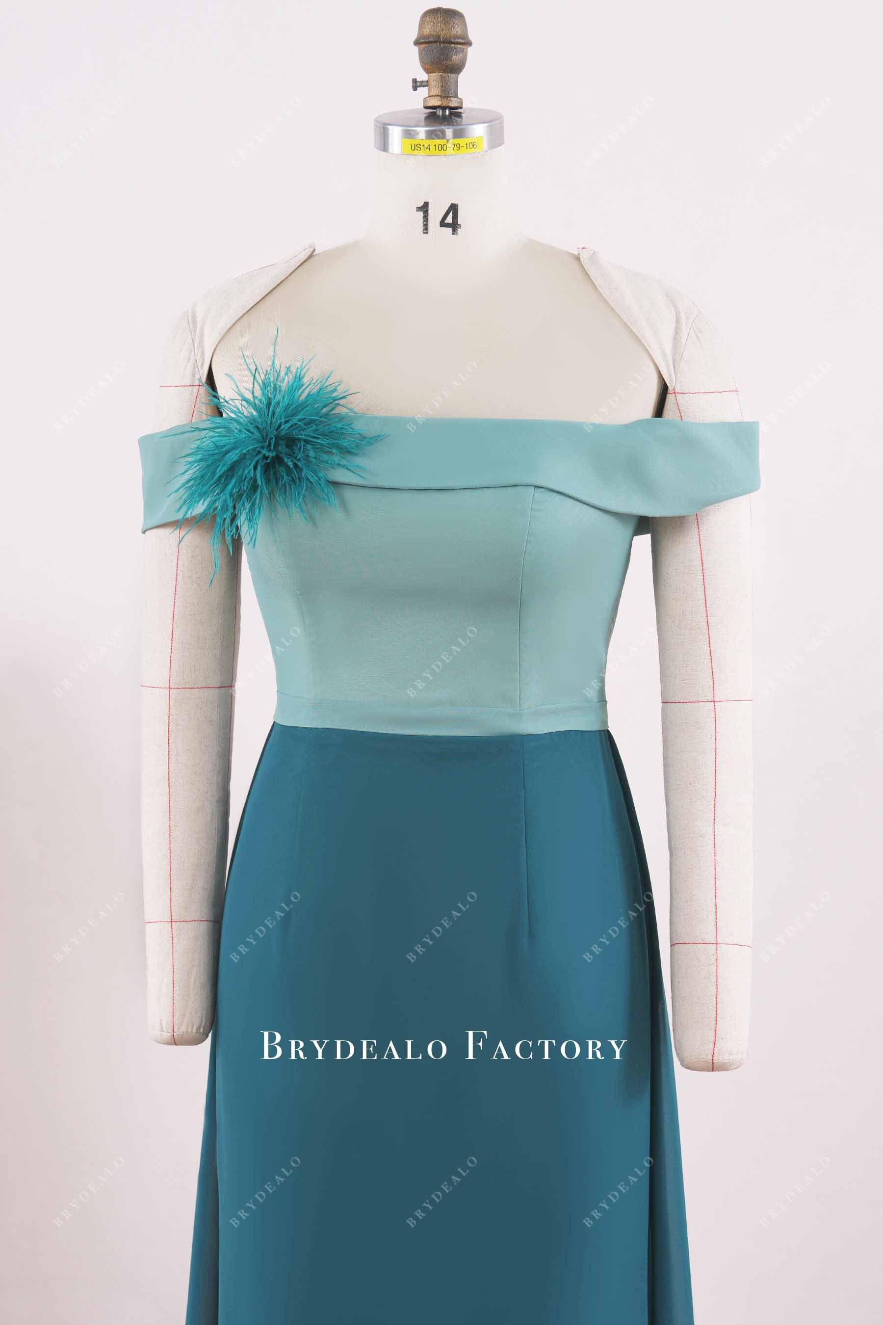 two tone straight across mother of bride dress