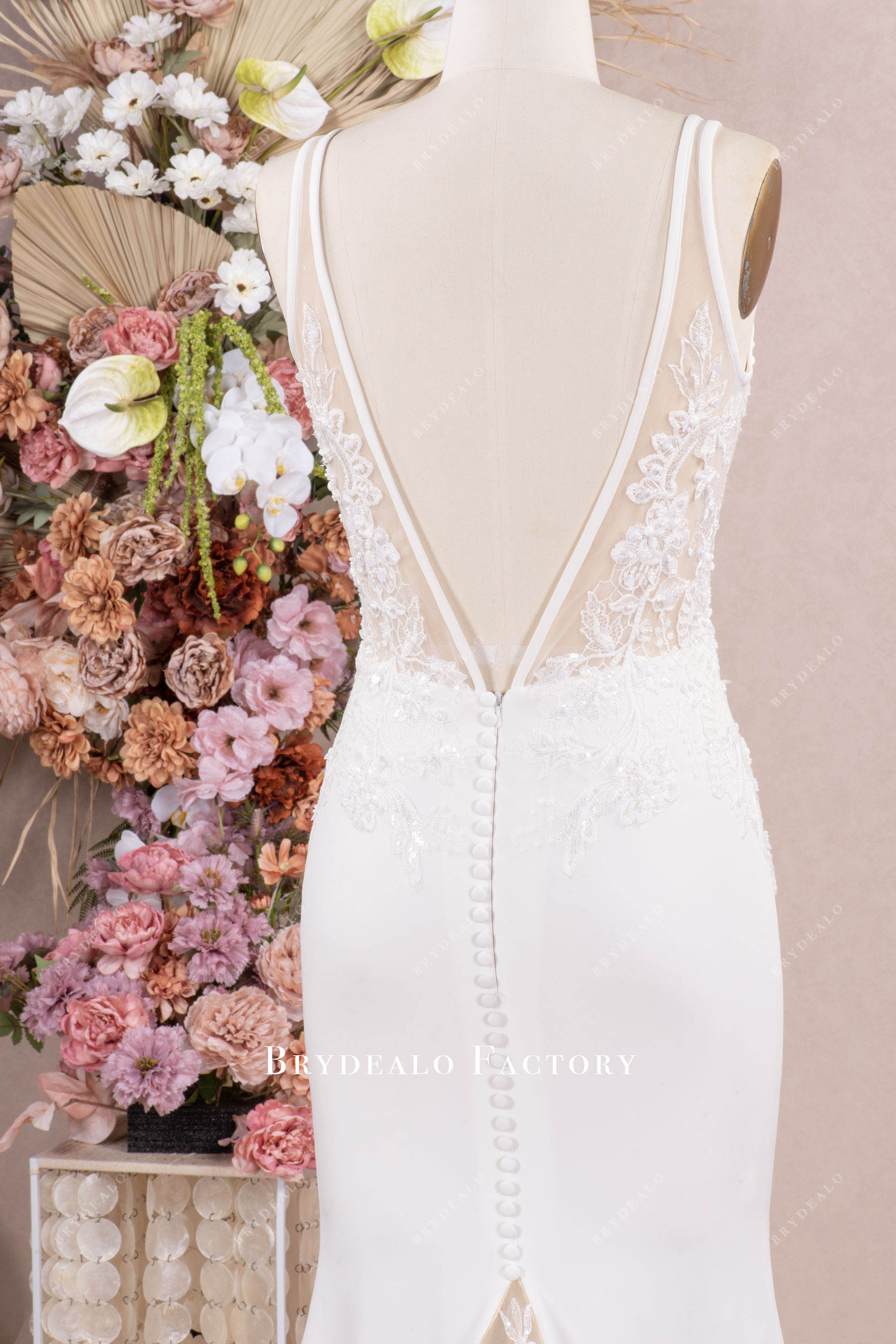 v back wedding dress