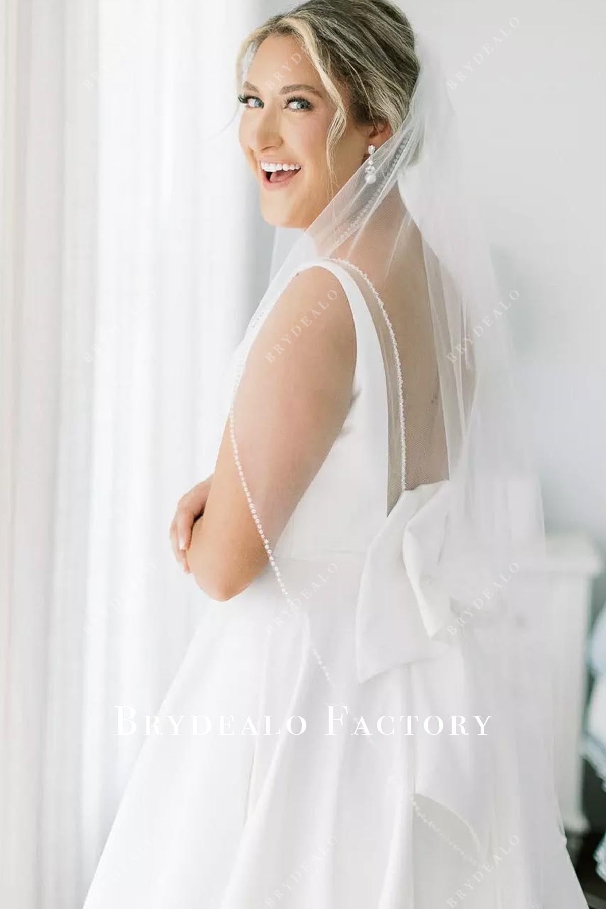 v back wedding dress