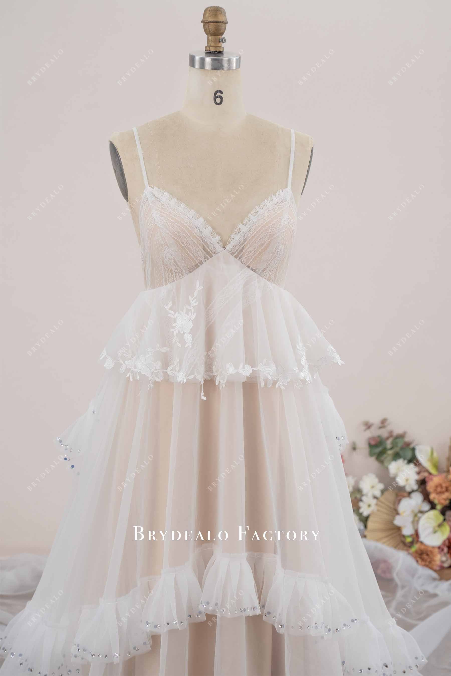 v neck empire waist wedding dress