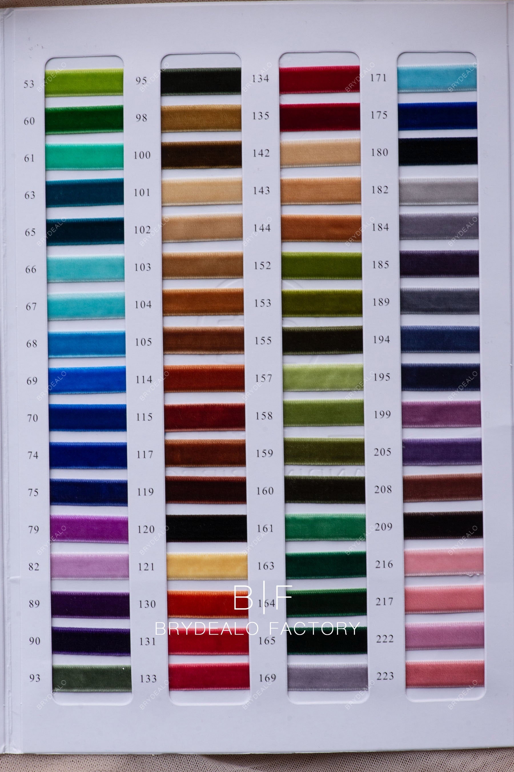velvet ribbon color chart