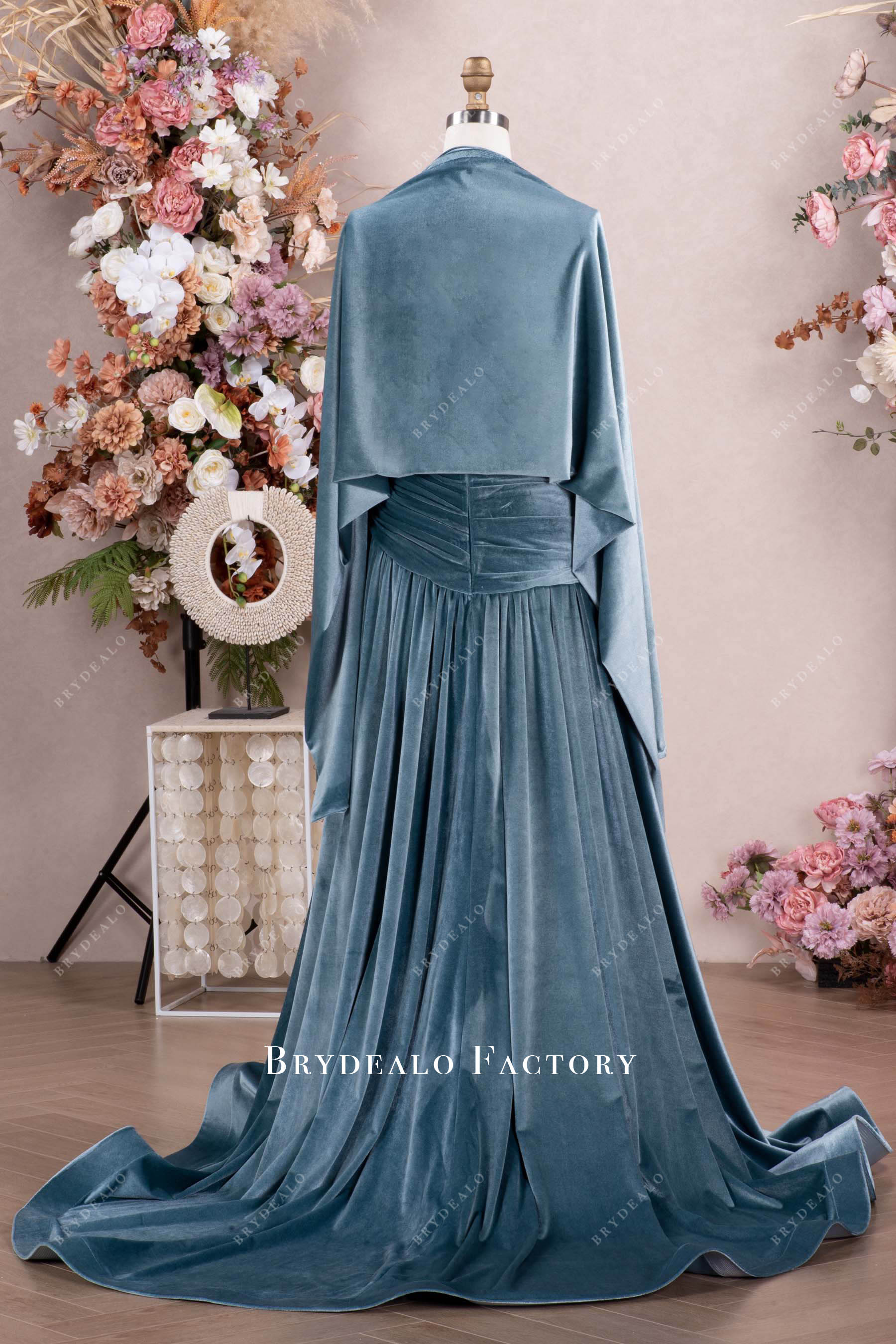 velvet shawl long velvet formal dress