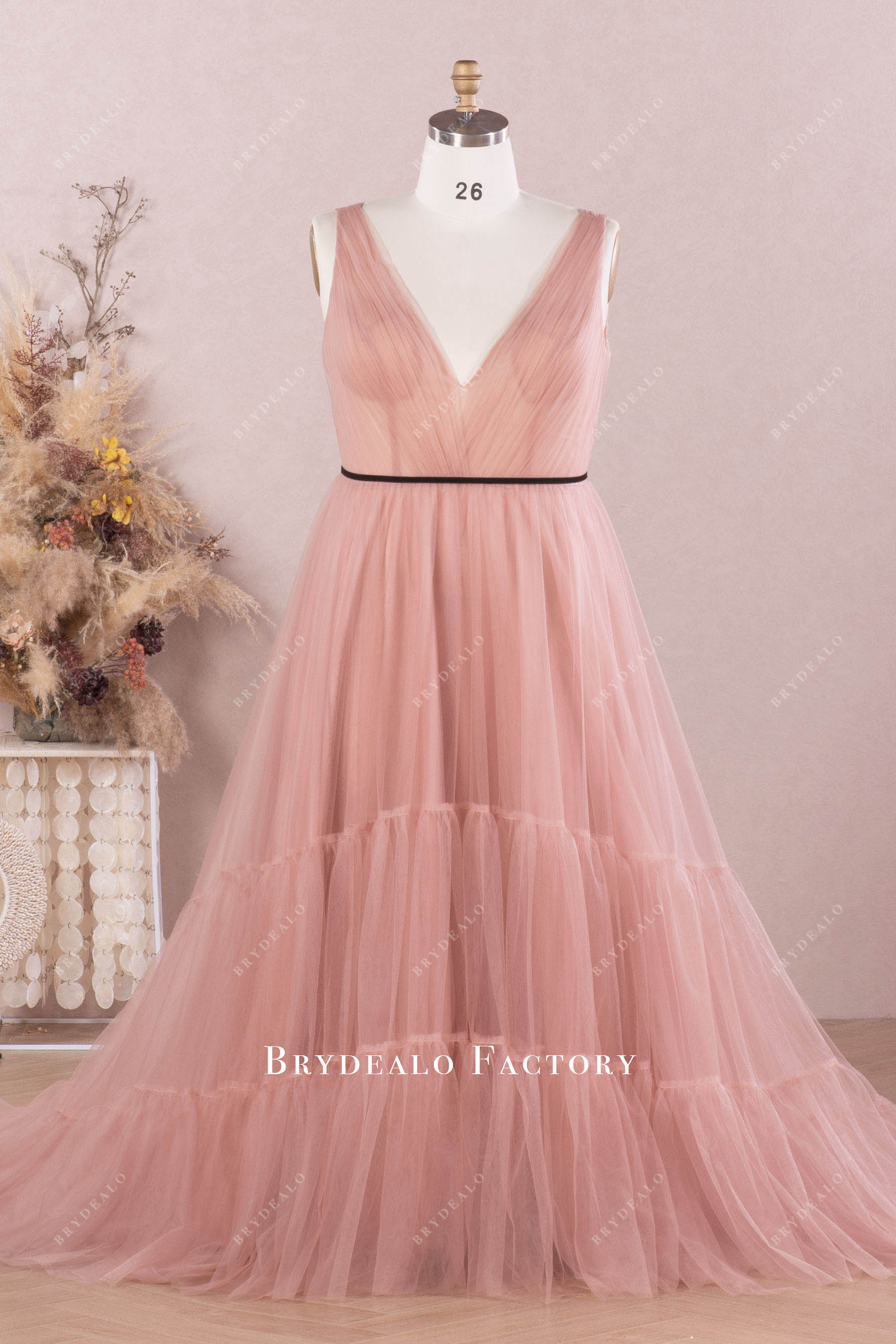 Vintage Mauve Tulle Plus Size Evening Homecoming Dress Vintage Mauve Tulle Plus Size Evening Homecoming Dress