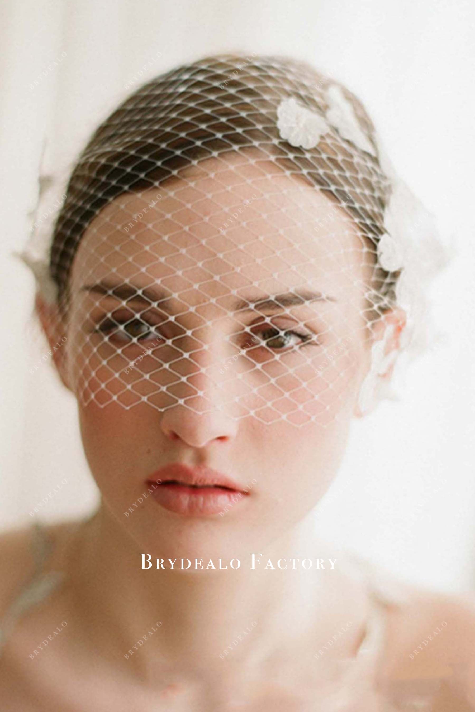 vintage net floral bridal veil
