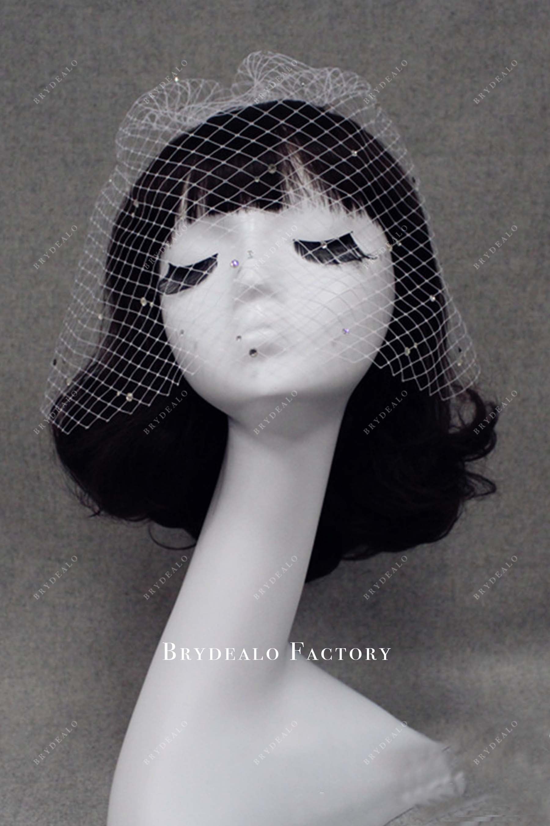 vintage raw cut bridal veil