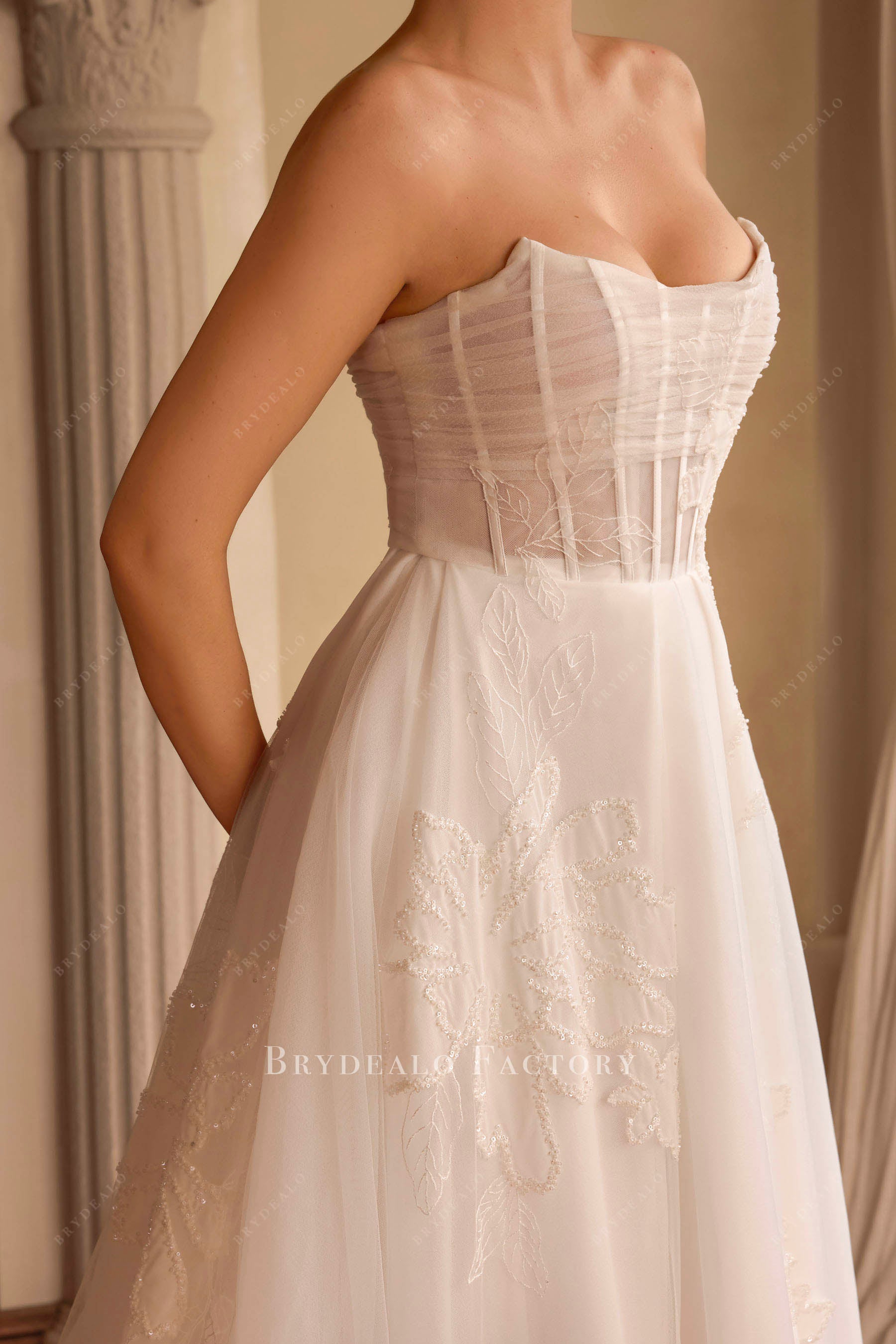 visible boning wedding dress