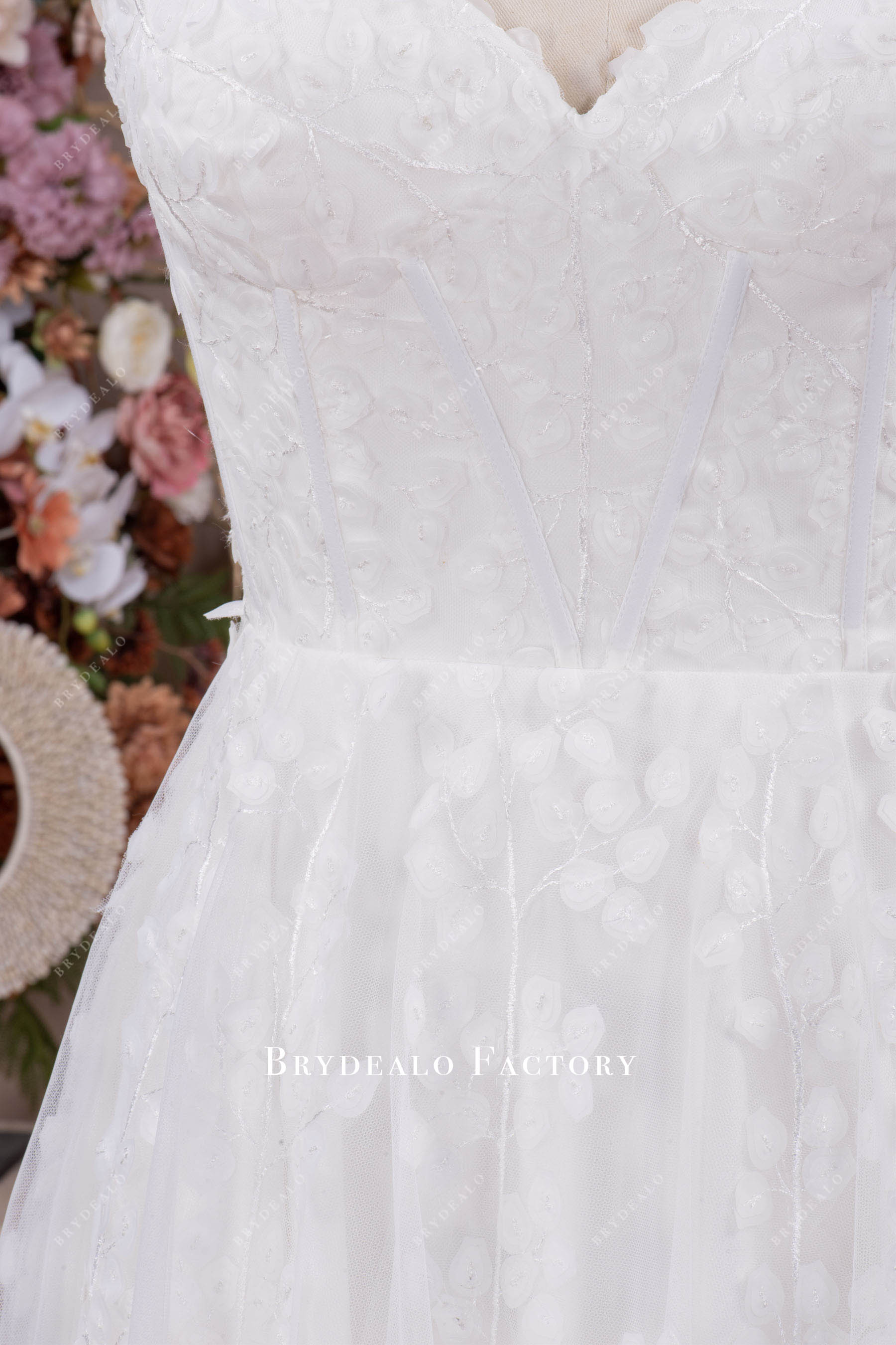 visible boning wedding dress