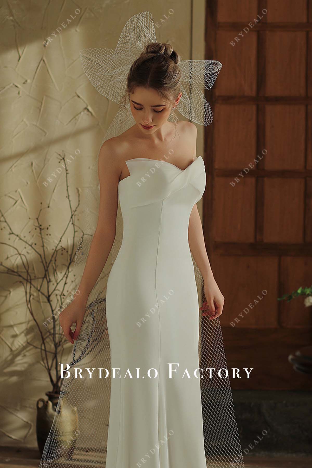 waltz length mesh wedding veil