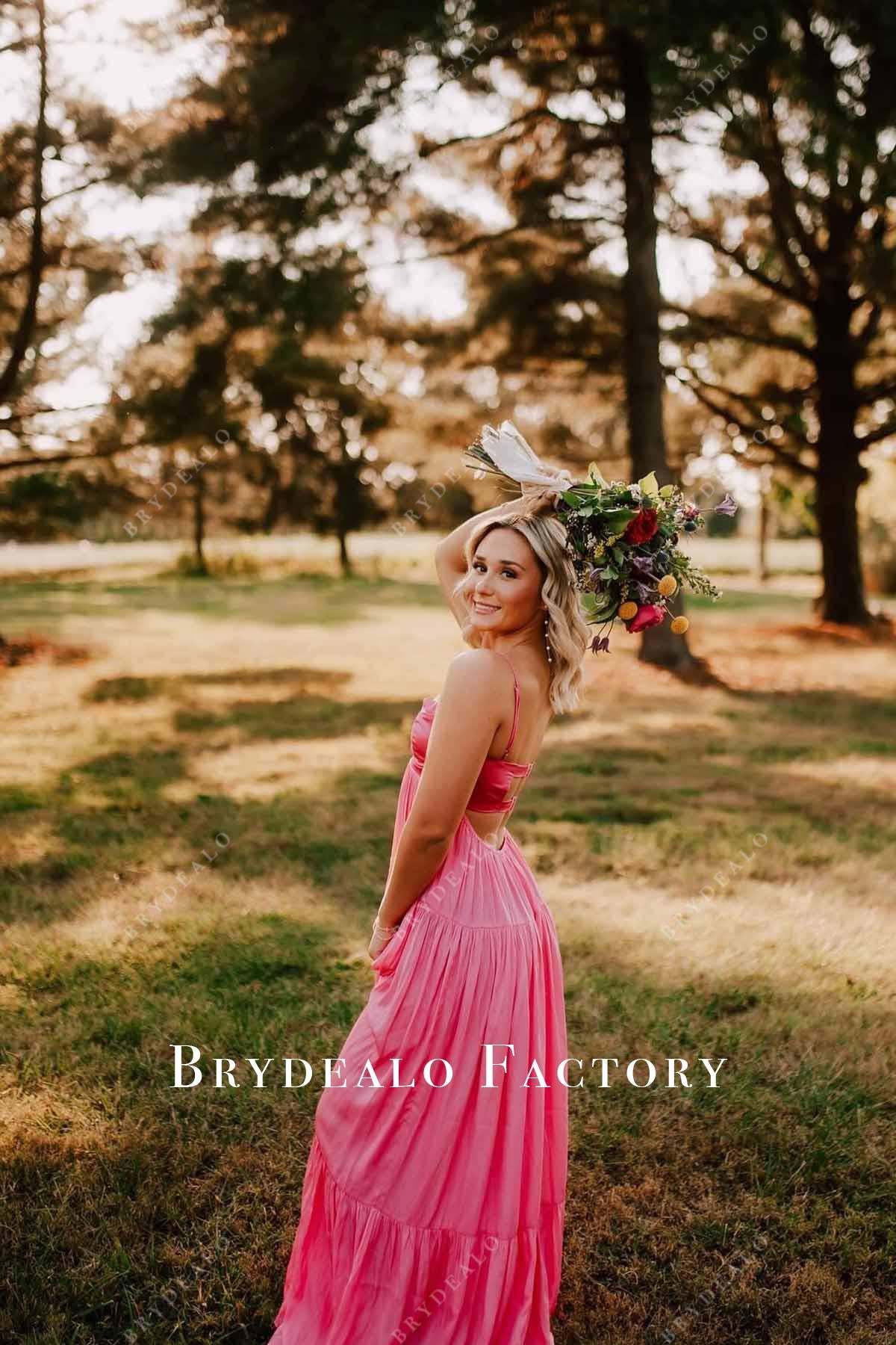 watermelon a line formal dress