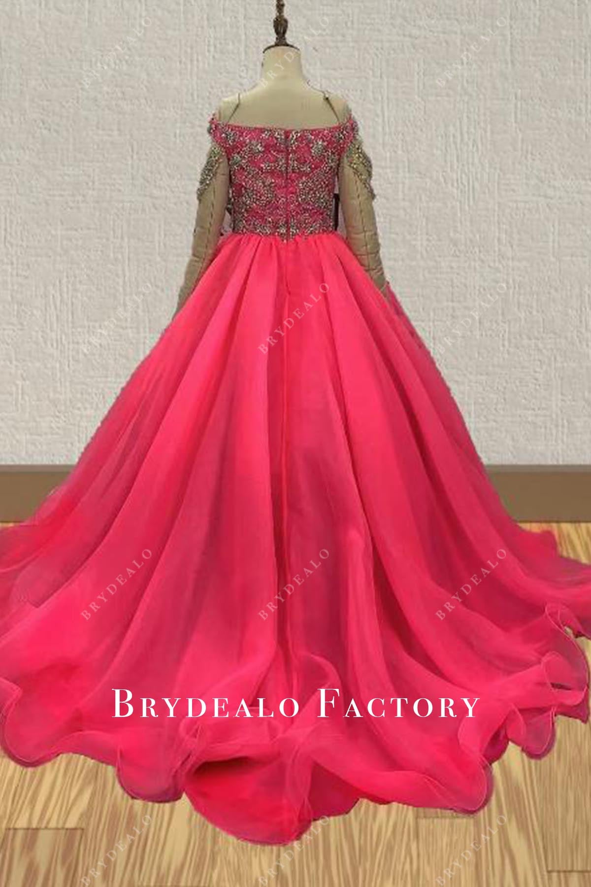 watermelon a line pageant dress