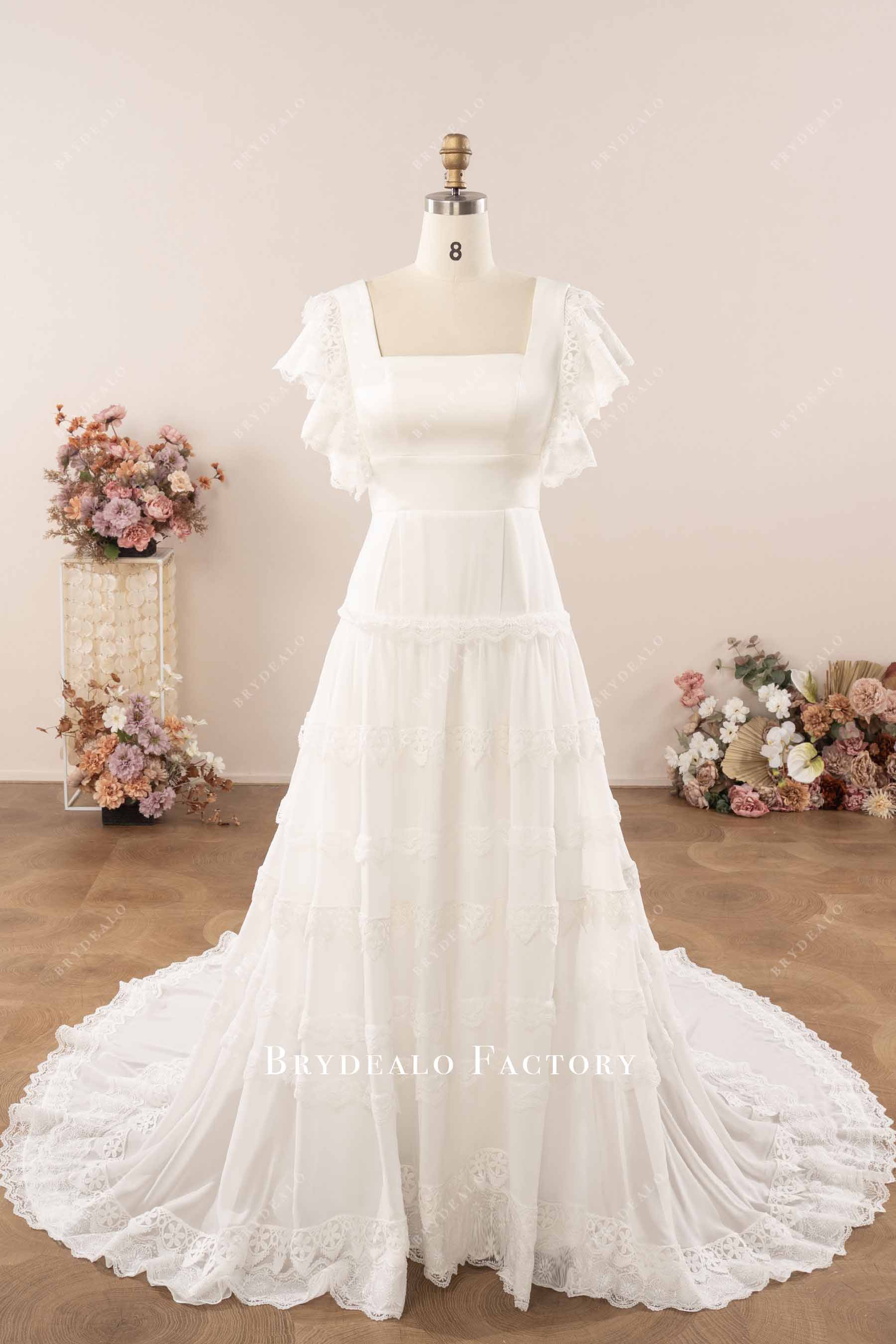 white a line wedding dress
