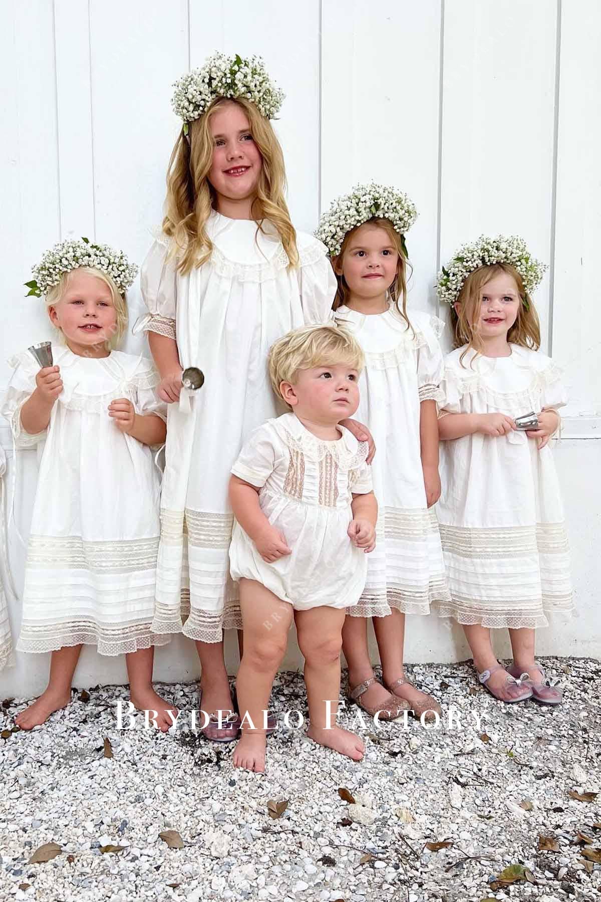 white a line flower girl dress