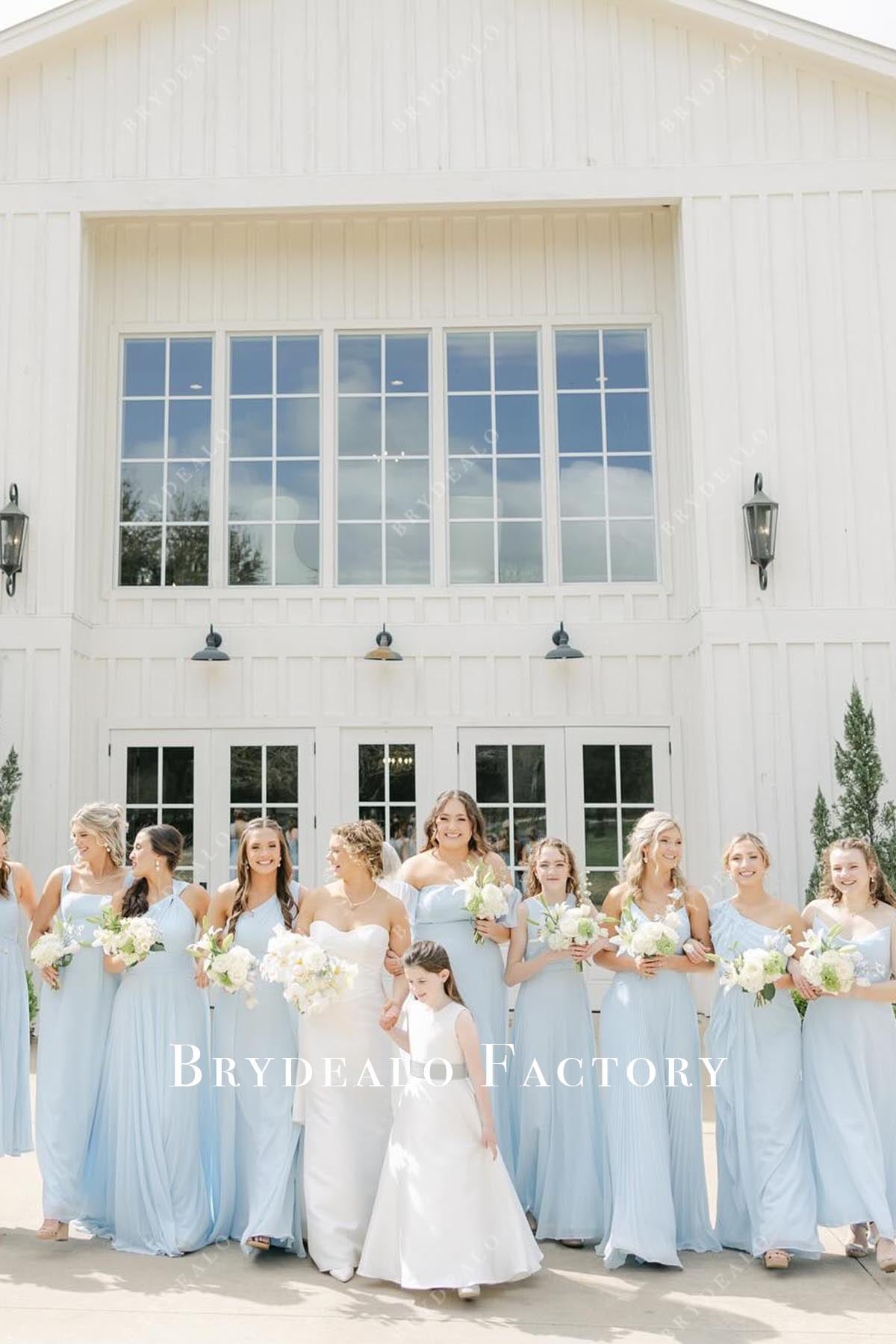 white a line flower girl dress