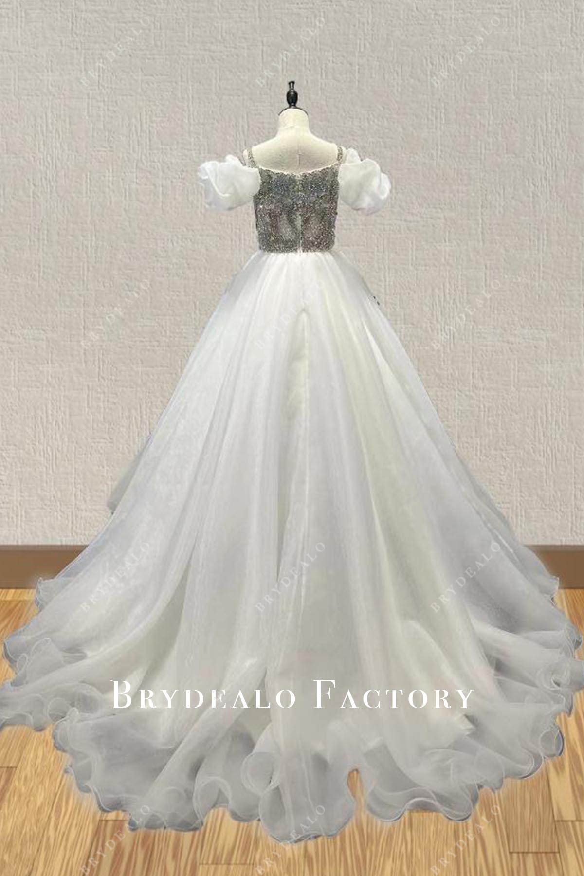 white a line pageant dress