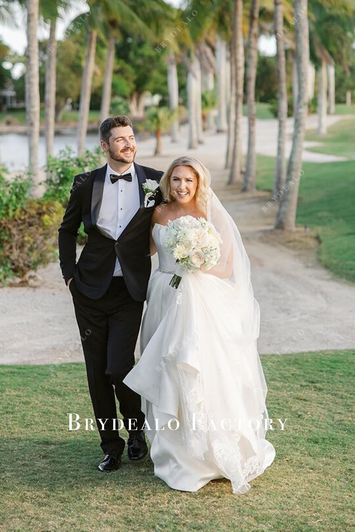 white a line wedding dress