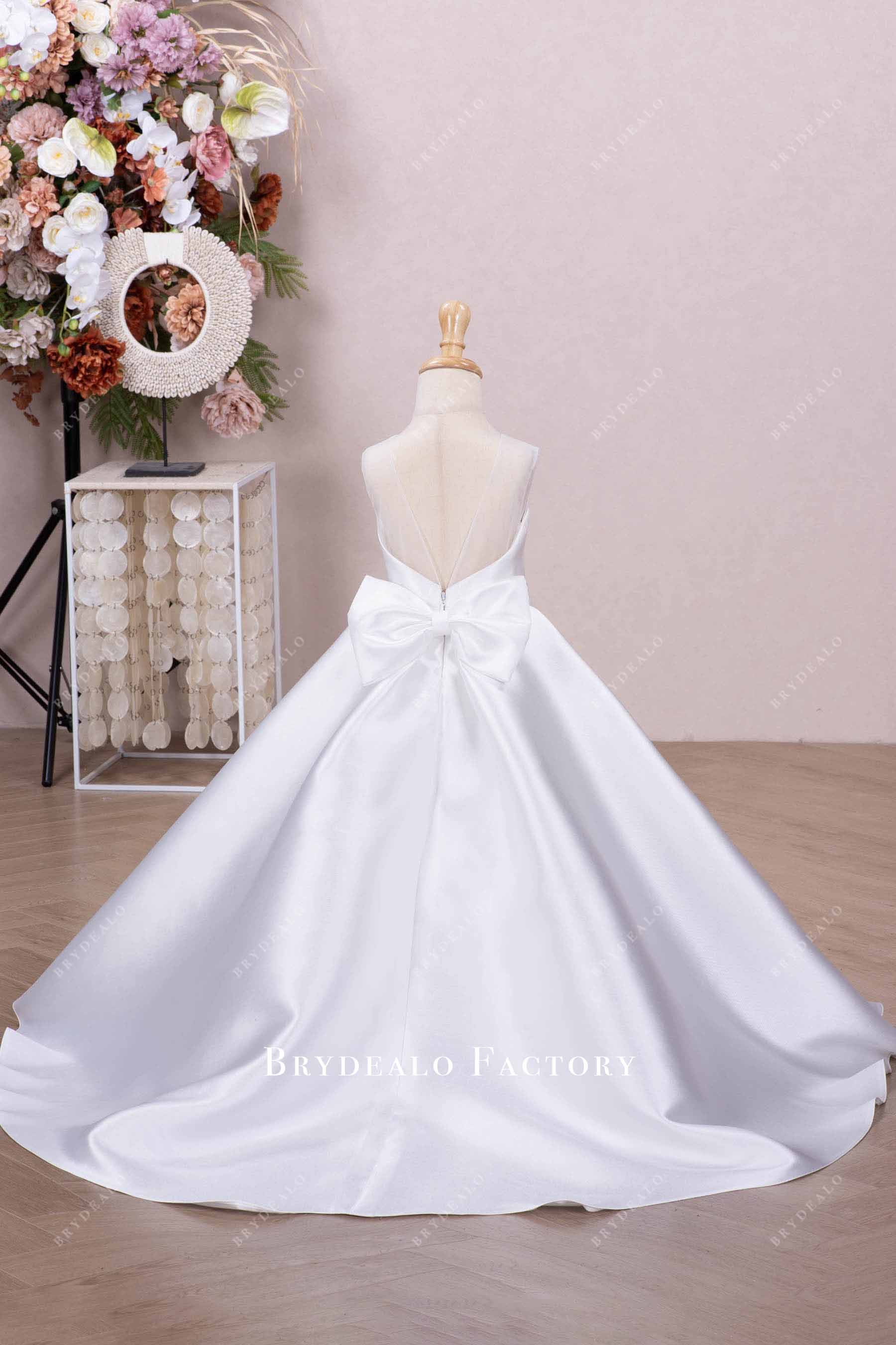 white court train first communion gown