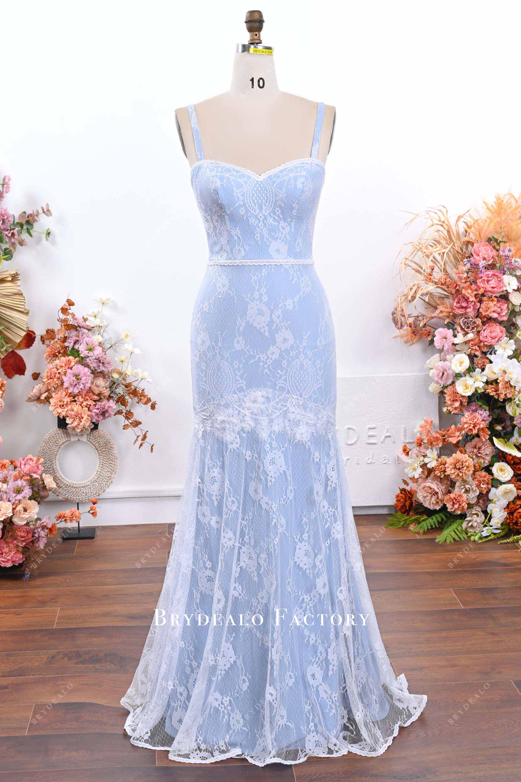 Spaghetti Straps Floor Length Sky Blue Sleeveless Wedding Dress Spaghetti Straps Floor Length Sky Blue Sleeveless Wedding Dress