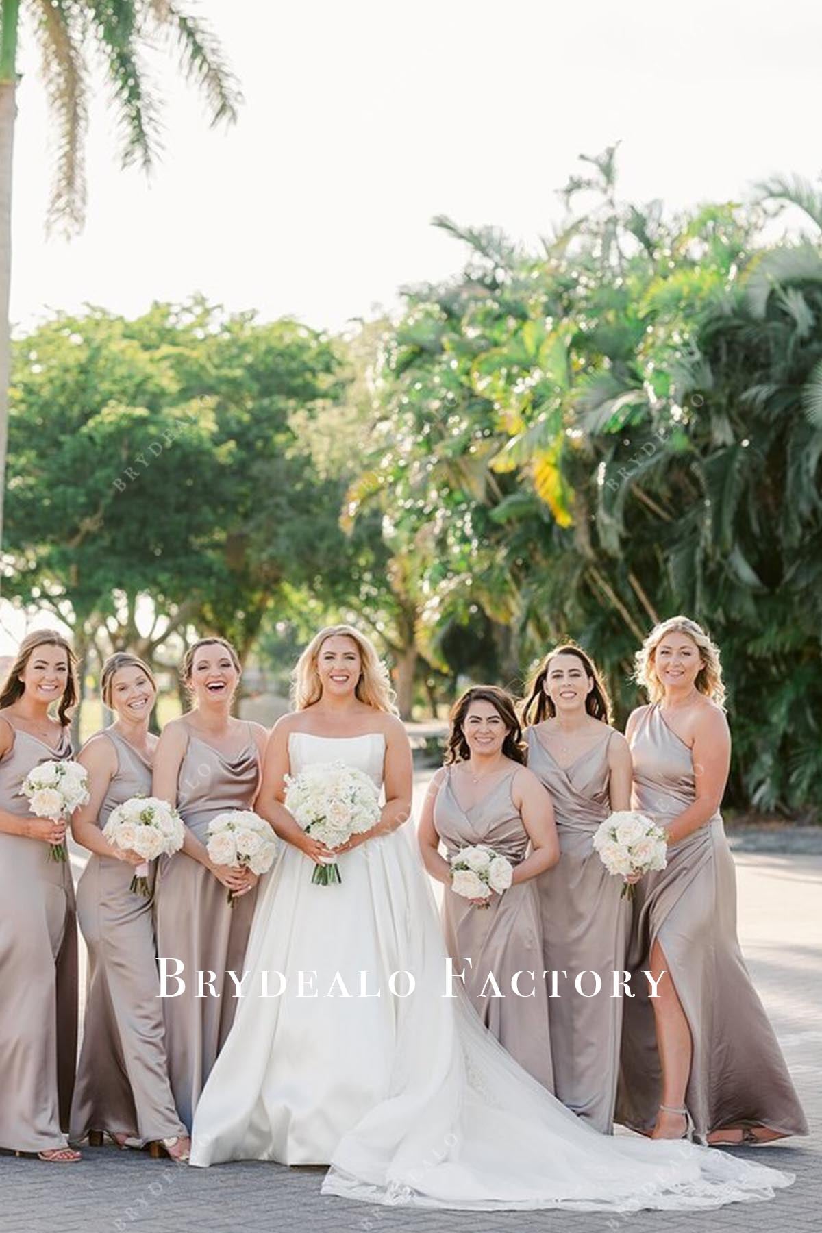 white long train wedding dress