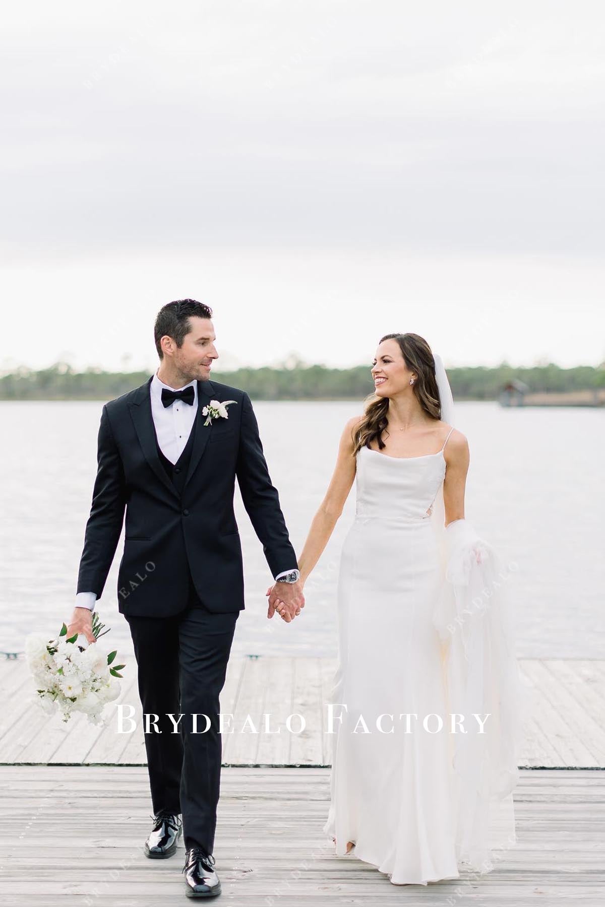 white mermaid wedding dress