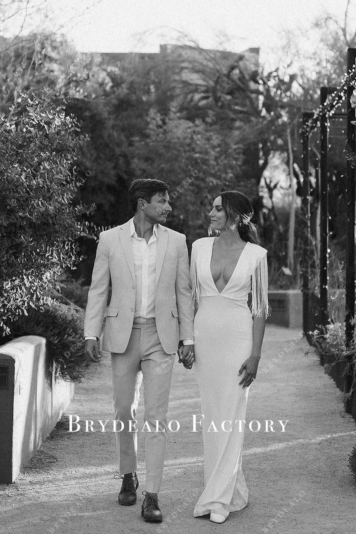 white mermaid wedding dress