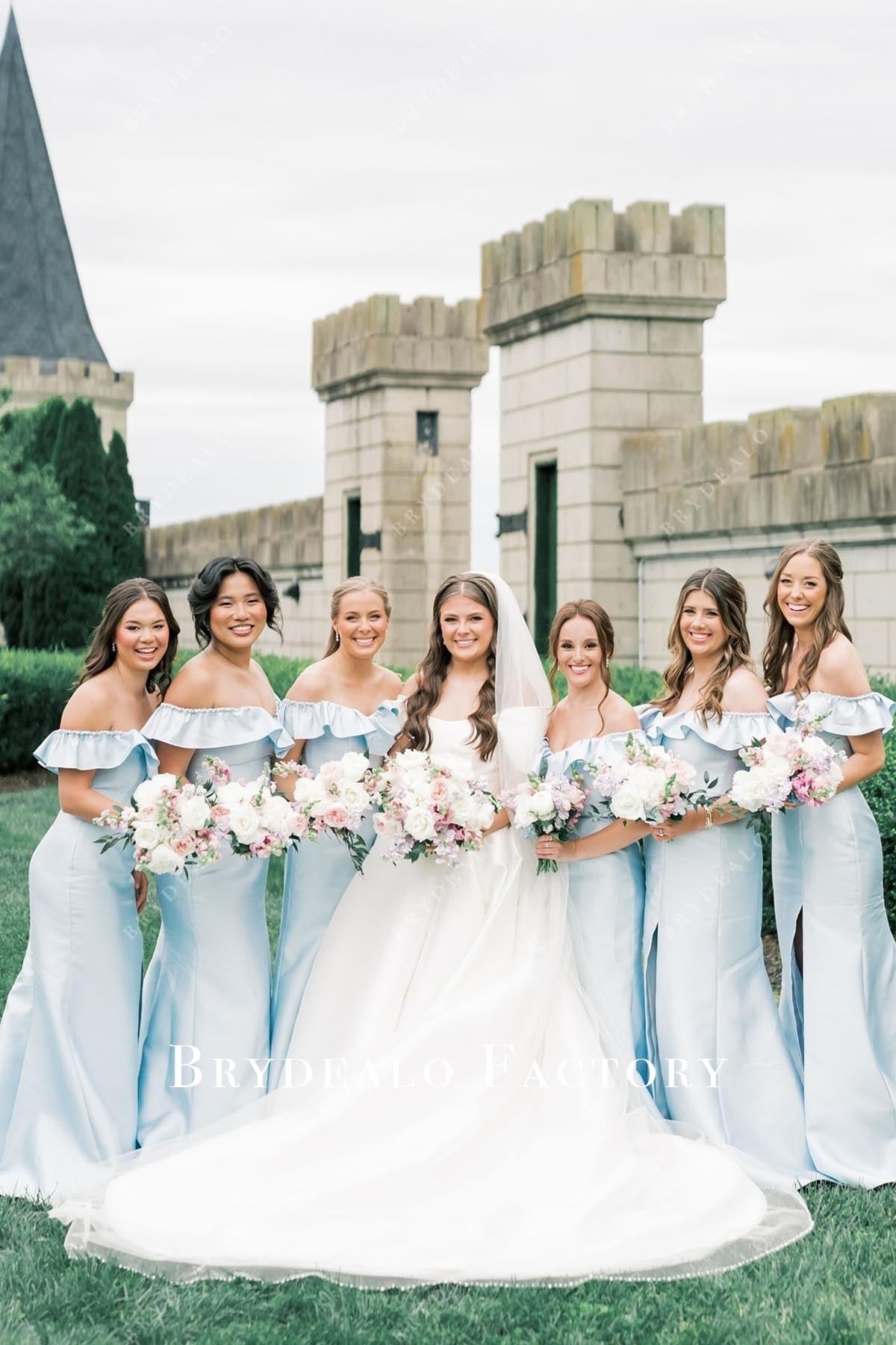white off shoulder wedding dress