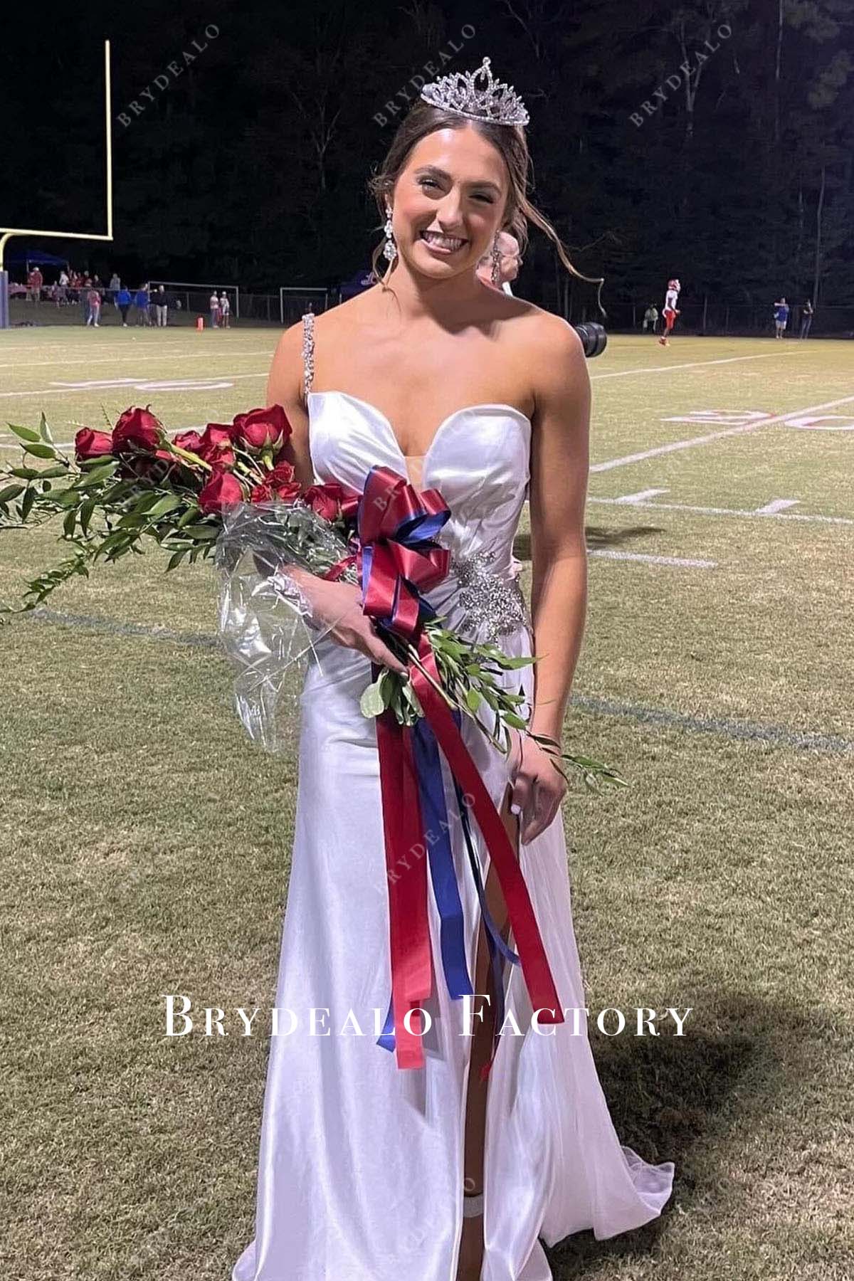 white one strap homecoming dress