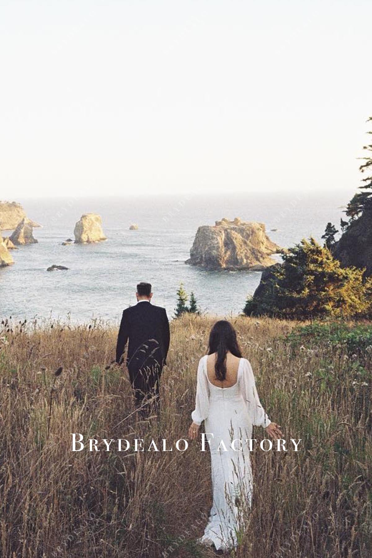 white open back wedding dress
