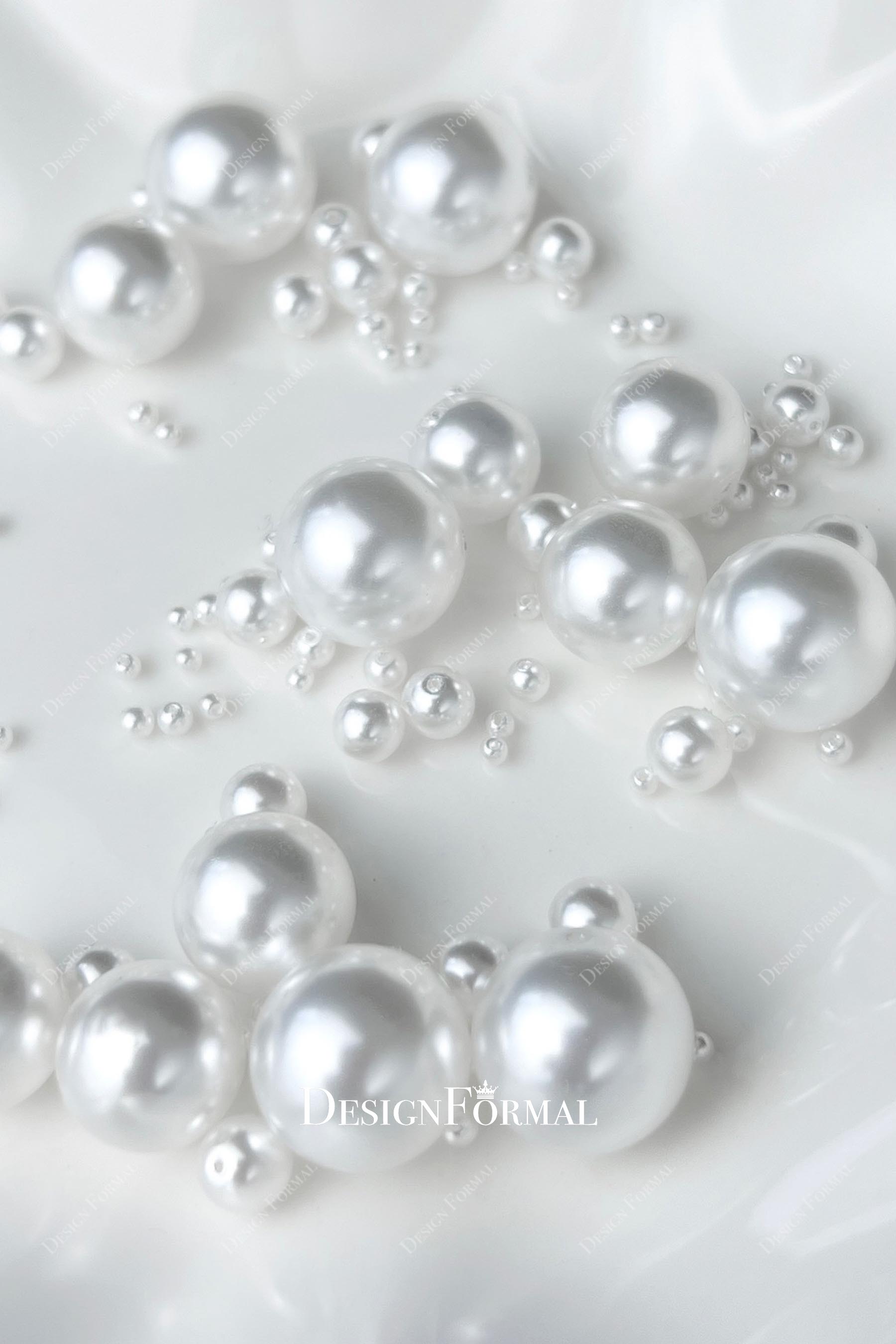 white round glass faux pearls