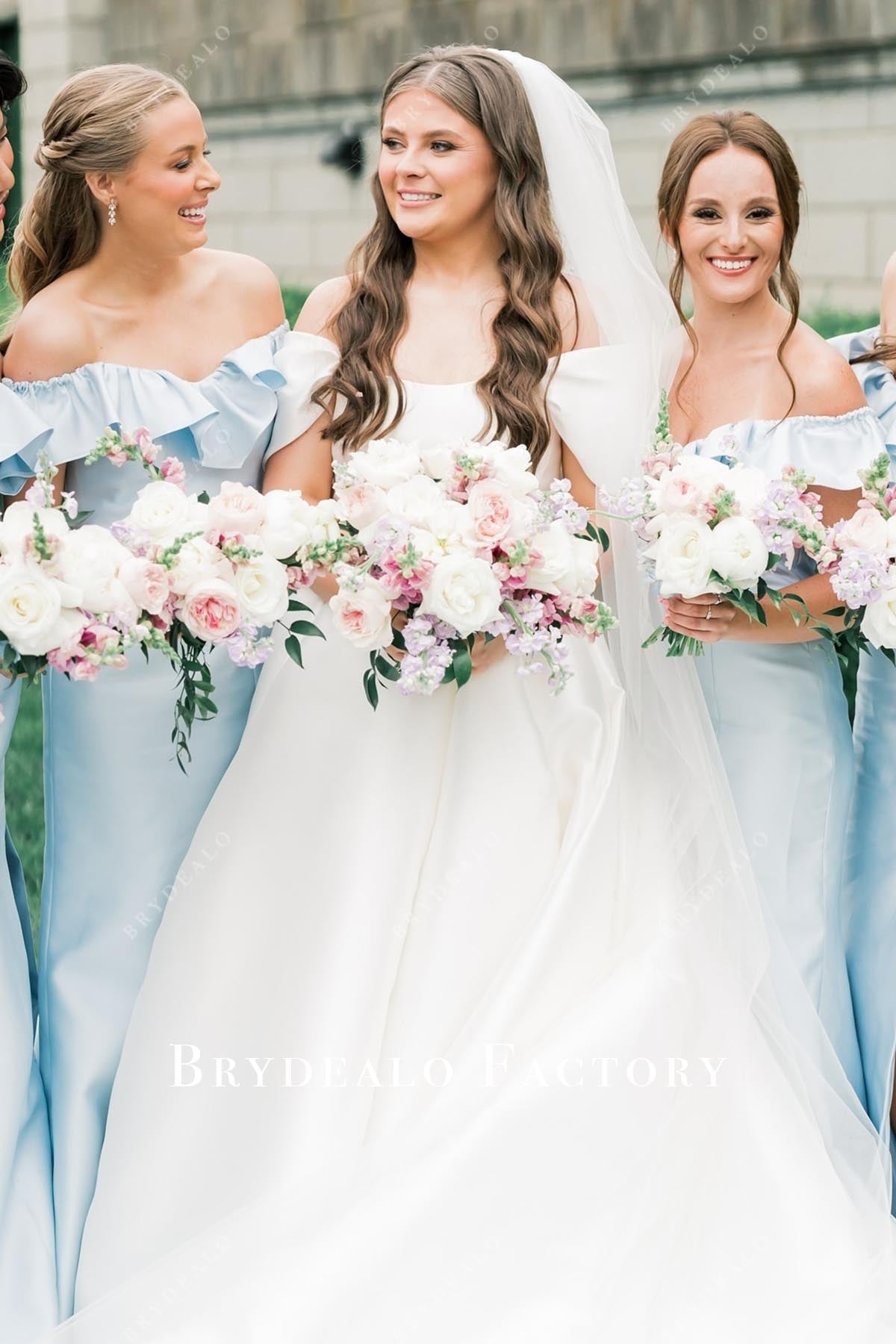 white scoop neck wedding ballgown