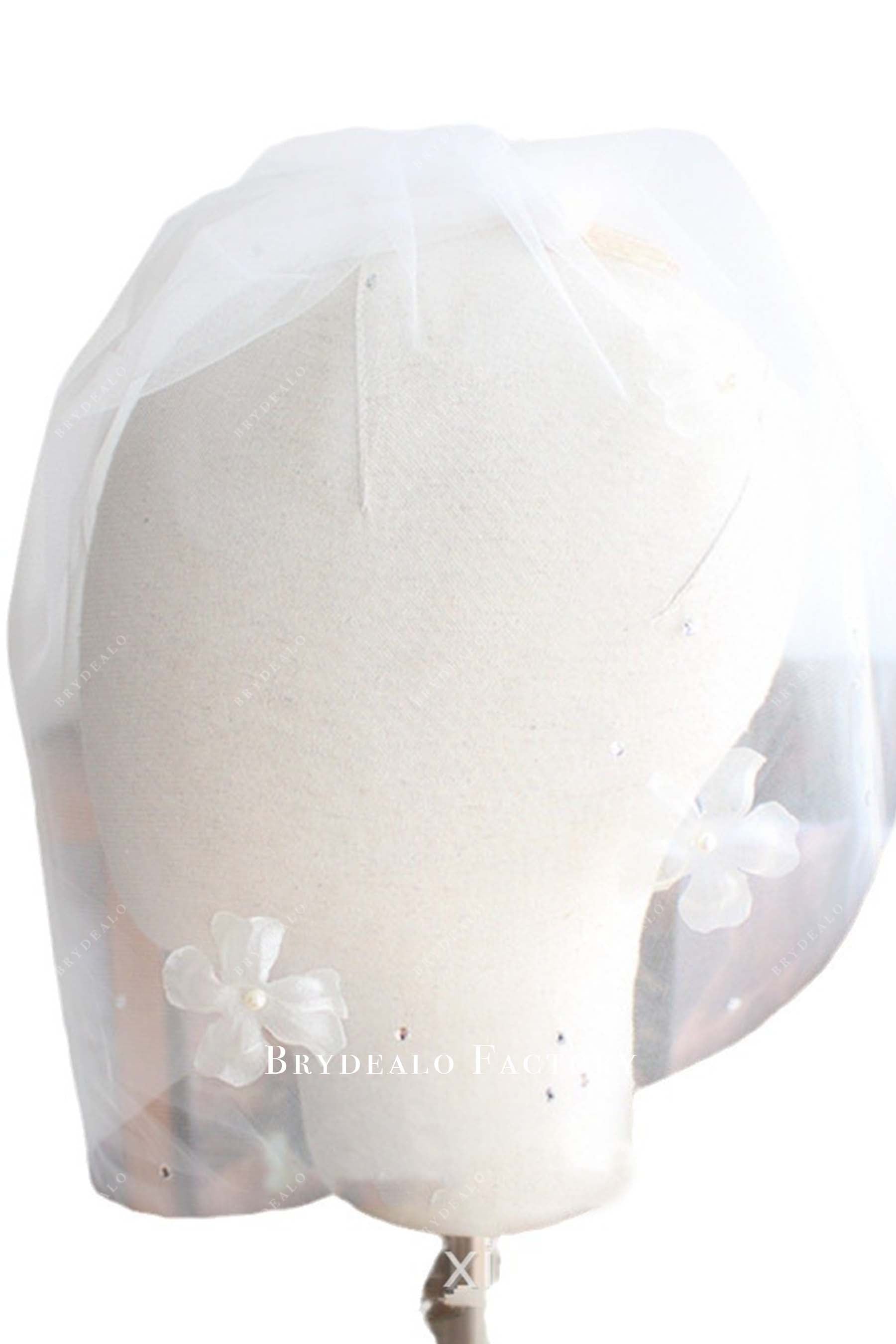 white short bridal veil